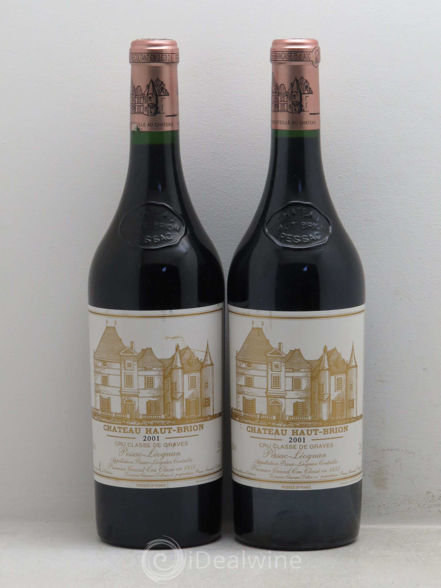 Château Haut Brion 1er Grand Cru Classé 2001 - Lot de 2 bouteilles - 0