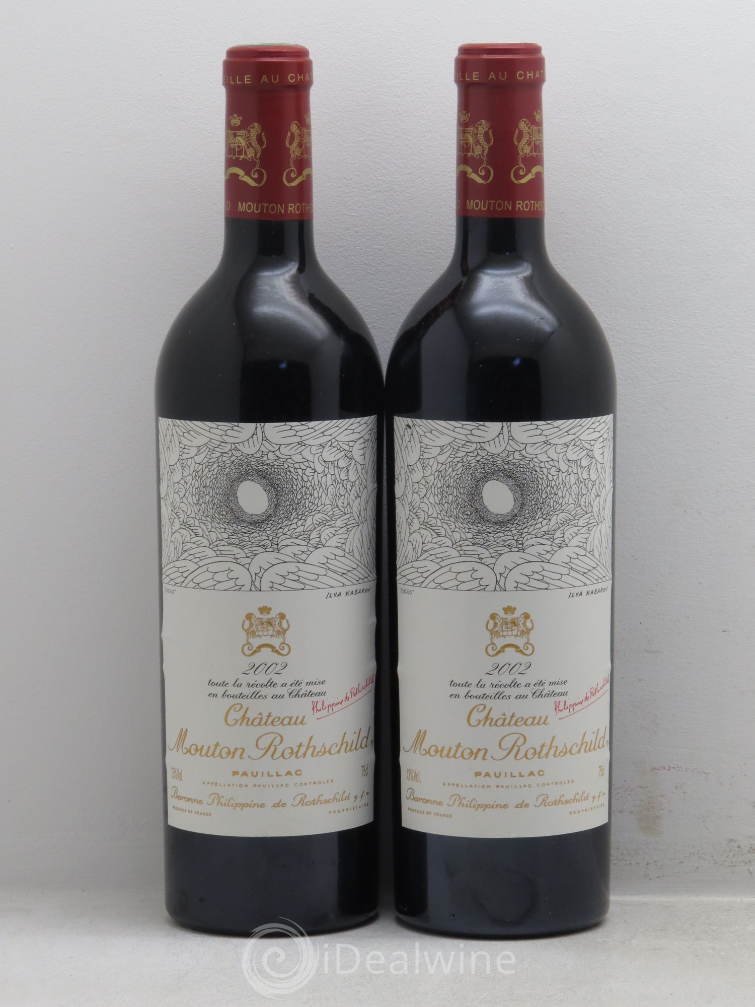 Château Mouton Rothschild 1er Grand Cru Classé 2002 - Lot de 2 bouteilles - 0