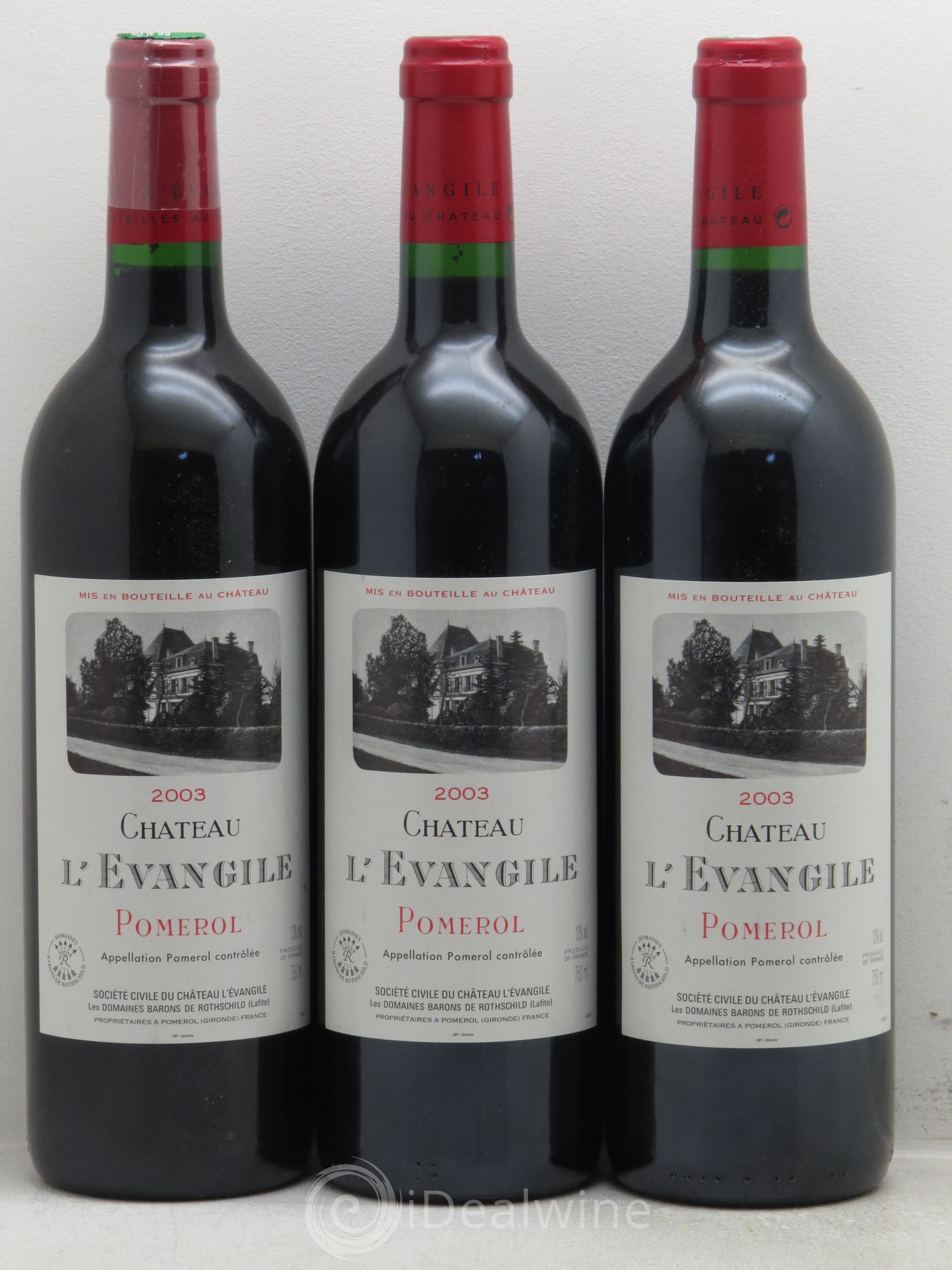 Château l' Évangile 2003 - Lot de 3 bouteilles - 0