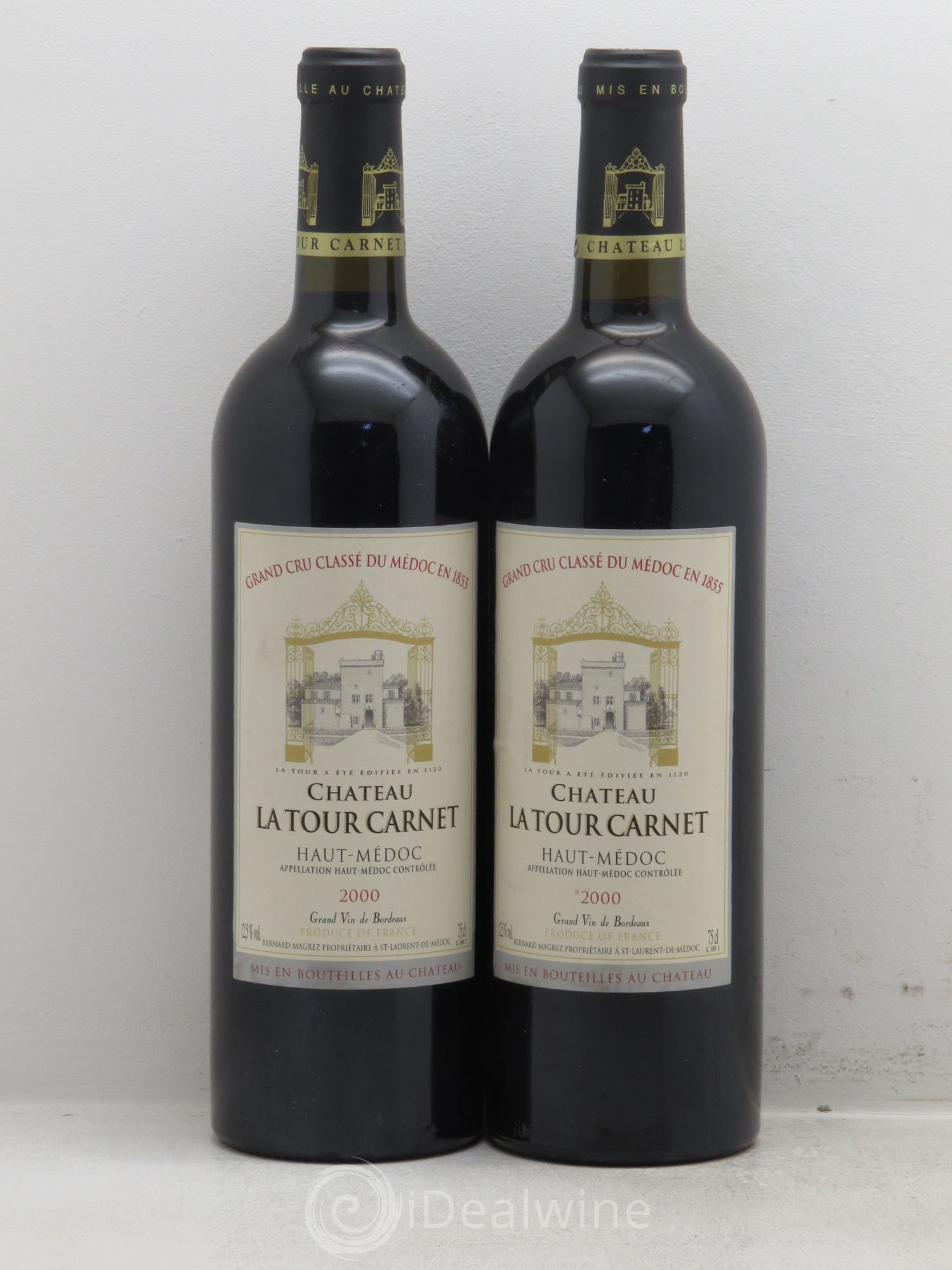 Château la Tour Carnet 4ème Grand Cru Classé 2000 - Lot de 2 bouteilles - 0