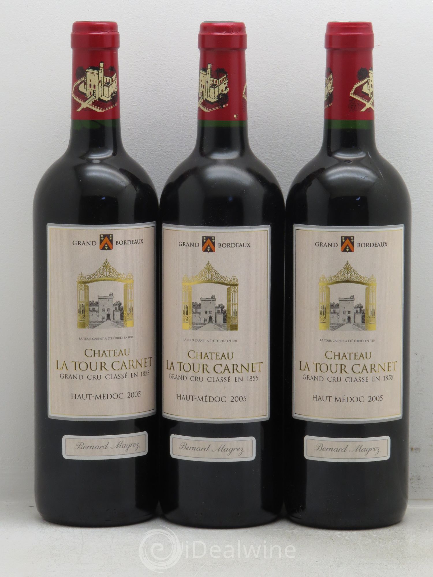 Château la Tour Carnet 4ème Grand Cru Classé 2005 - Lot de 3 bouteilles - 0
