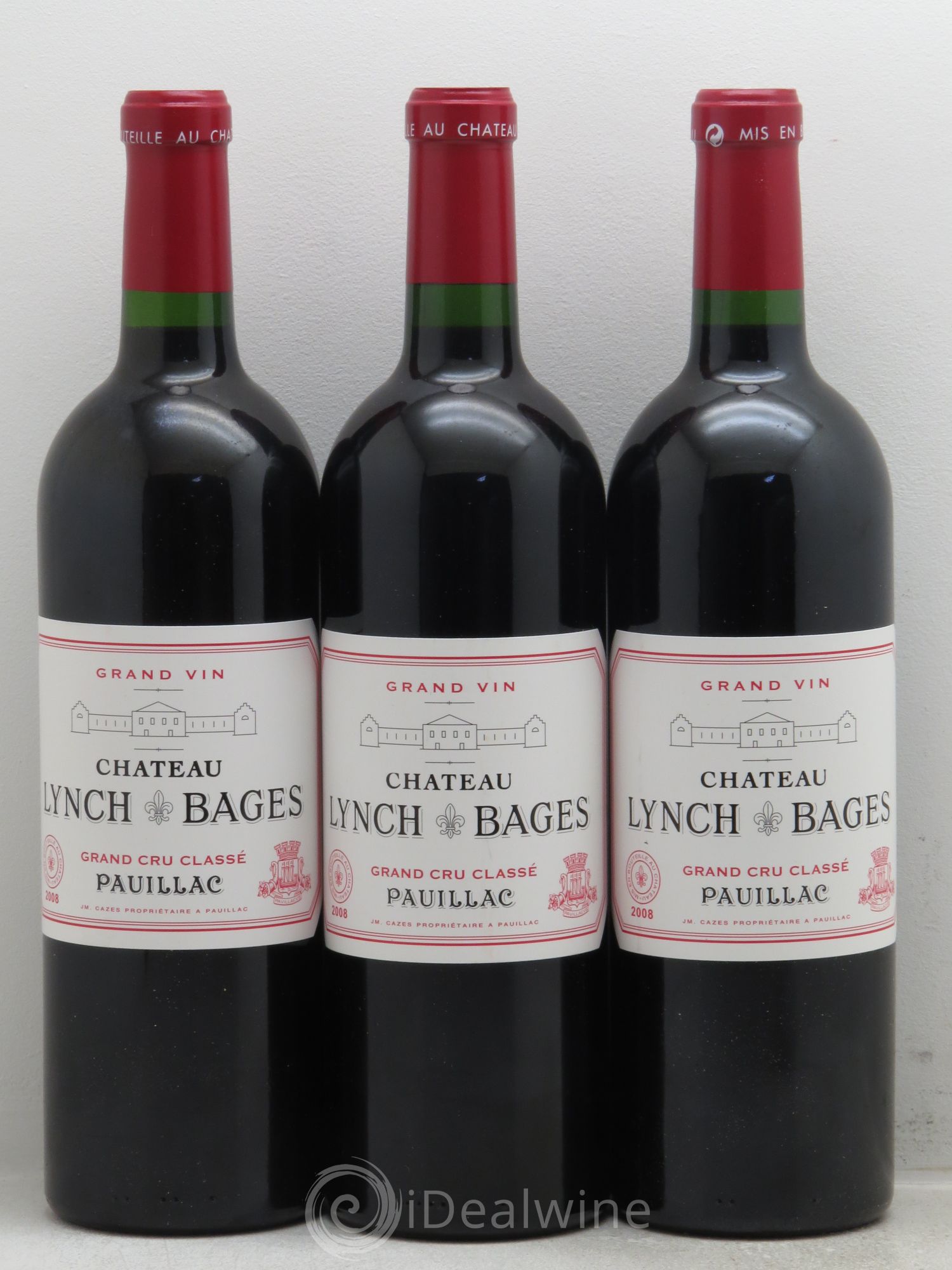 Château Lynch Bages 5ème Grand Cru Classé 2008 - Lot de 3 bouteilles - 0
