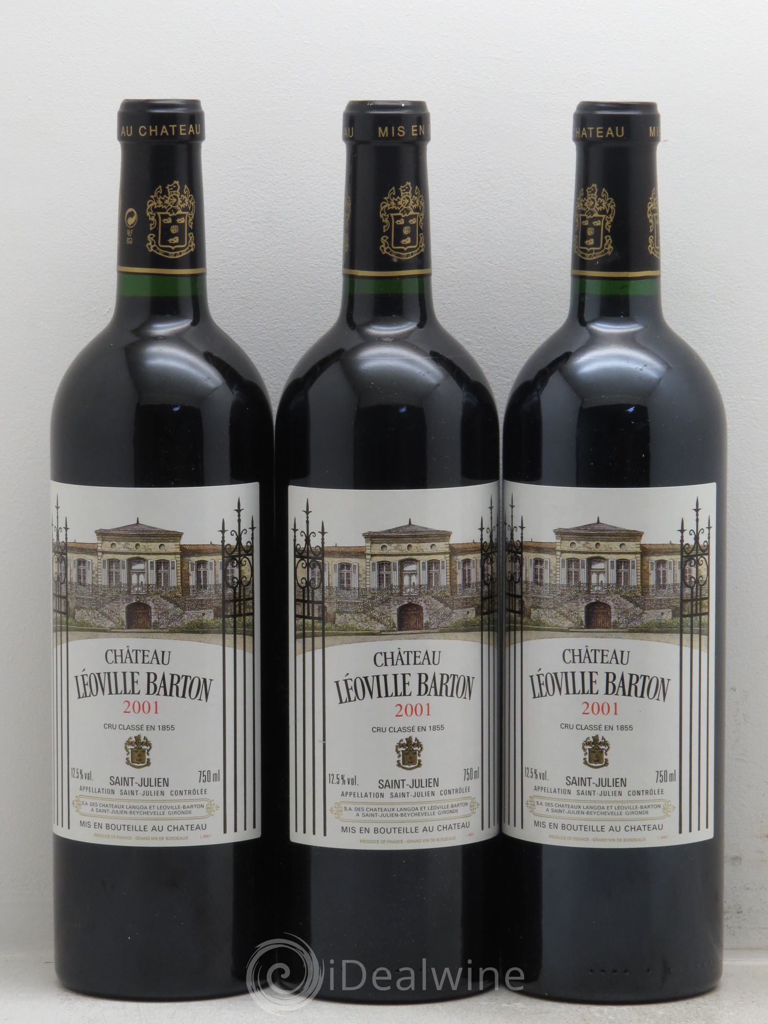 Château Léoville Barton 2ème Grand Cru Classé 2001 - Lot de 3 bouteilles - 0