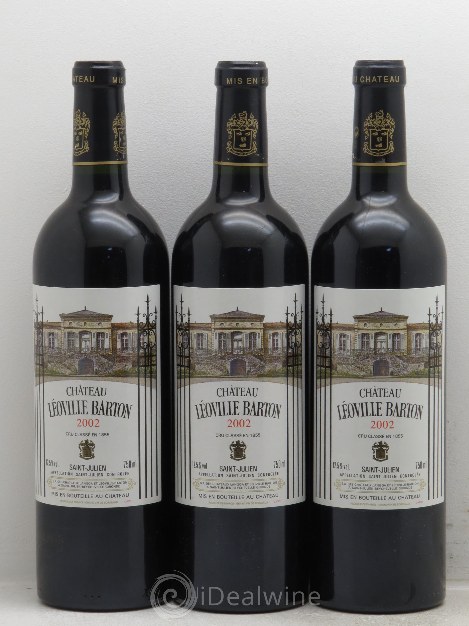 Château Léoville Barton 2ème Grand Cru Classé 2002 - Lot de 3 bouteilles - 0