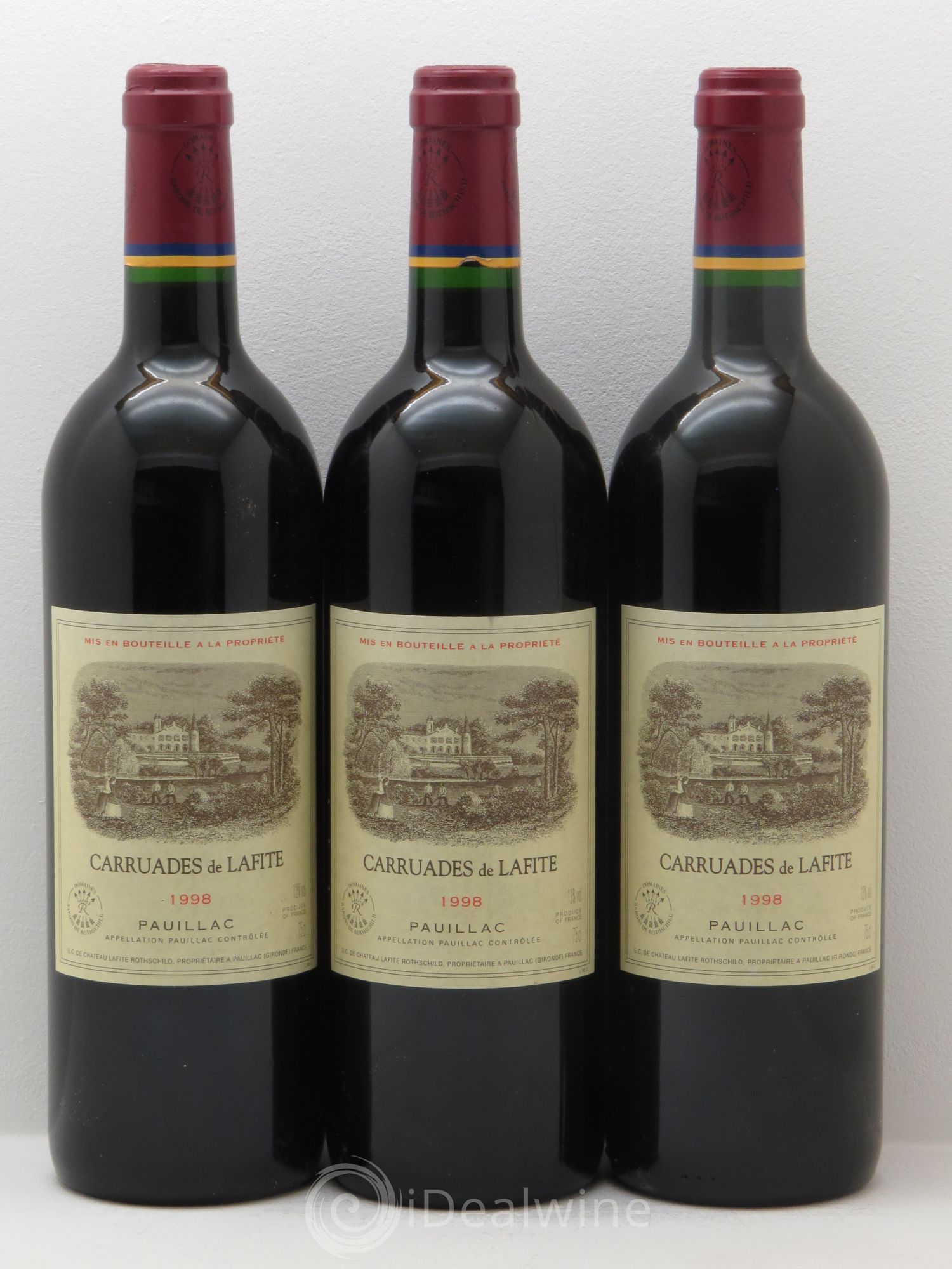 Carruades de Lafite Rothschild Second Vin 1998 - Lot de 3 bouteilles - 0