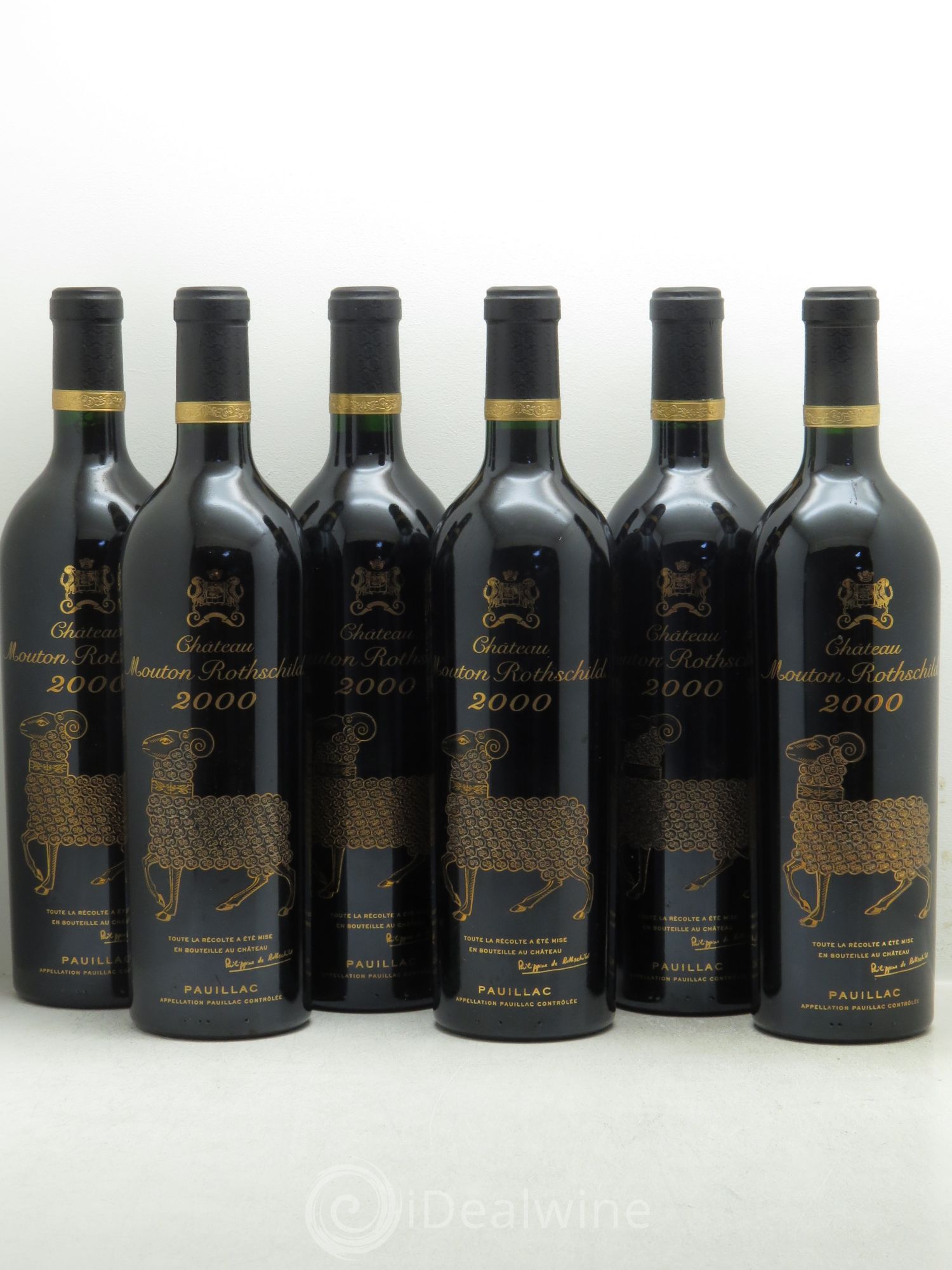 Château Mouton Rothschild 1er Grand Cru Classé 2000 - Lot de 6 bouteilles - 0