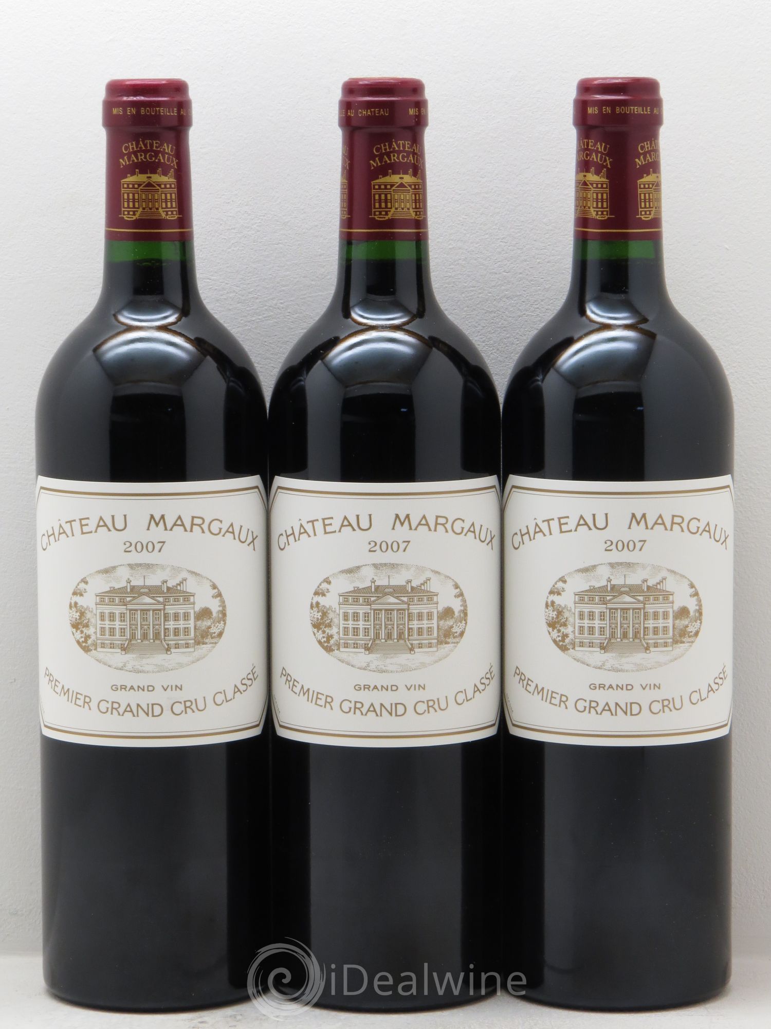 Château Margaux 1er Grand Cru Classé 2007 - Lot de 3 bouteilles - 0