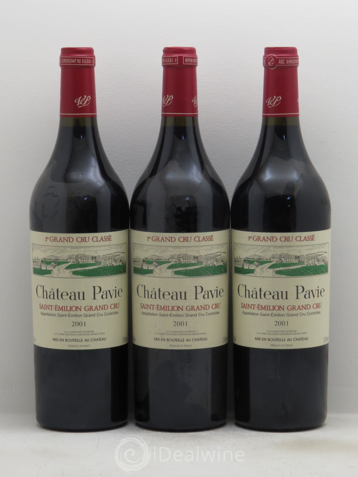 Château Pavie 1er Grand Cru Classé A 2001 - Lot de 3 bouteilles - 0