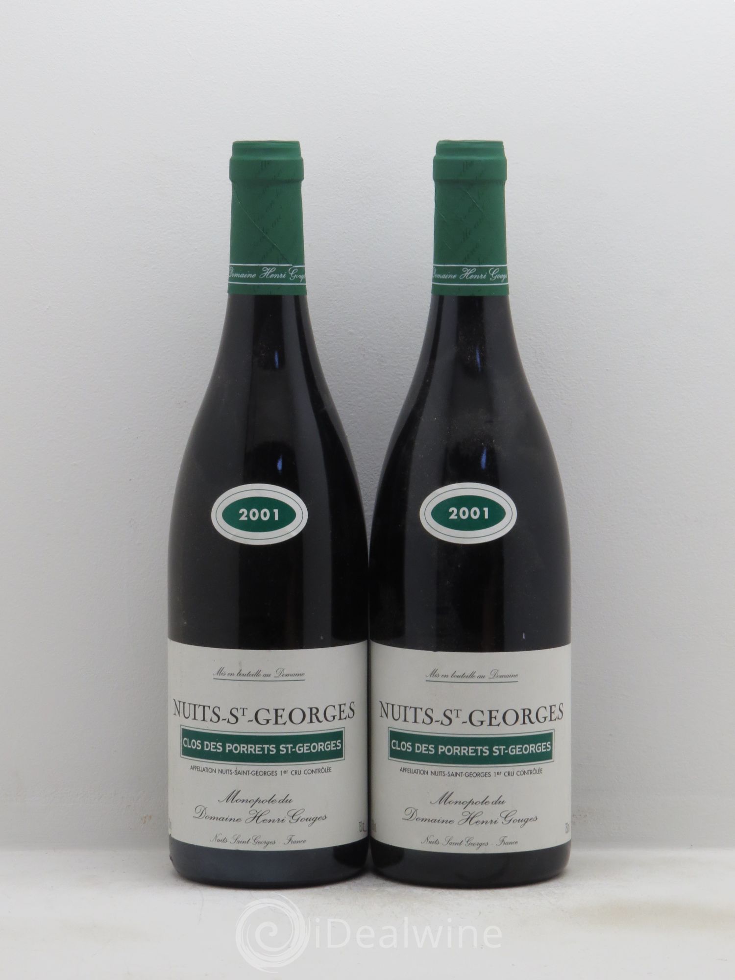 Nuits-Saint-Georges 1er Cru Clos des Porrets St Georges Henri Gouges 2001 - Posten von 2 Flaschen - 0