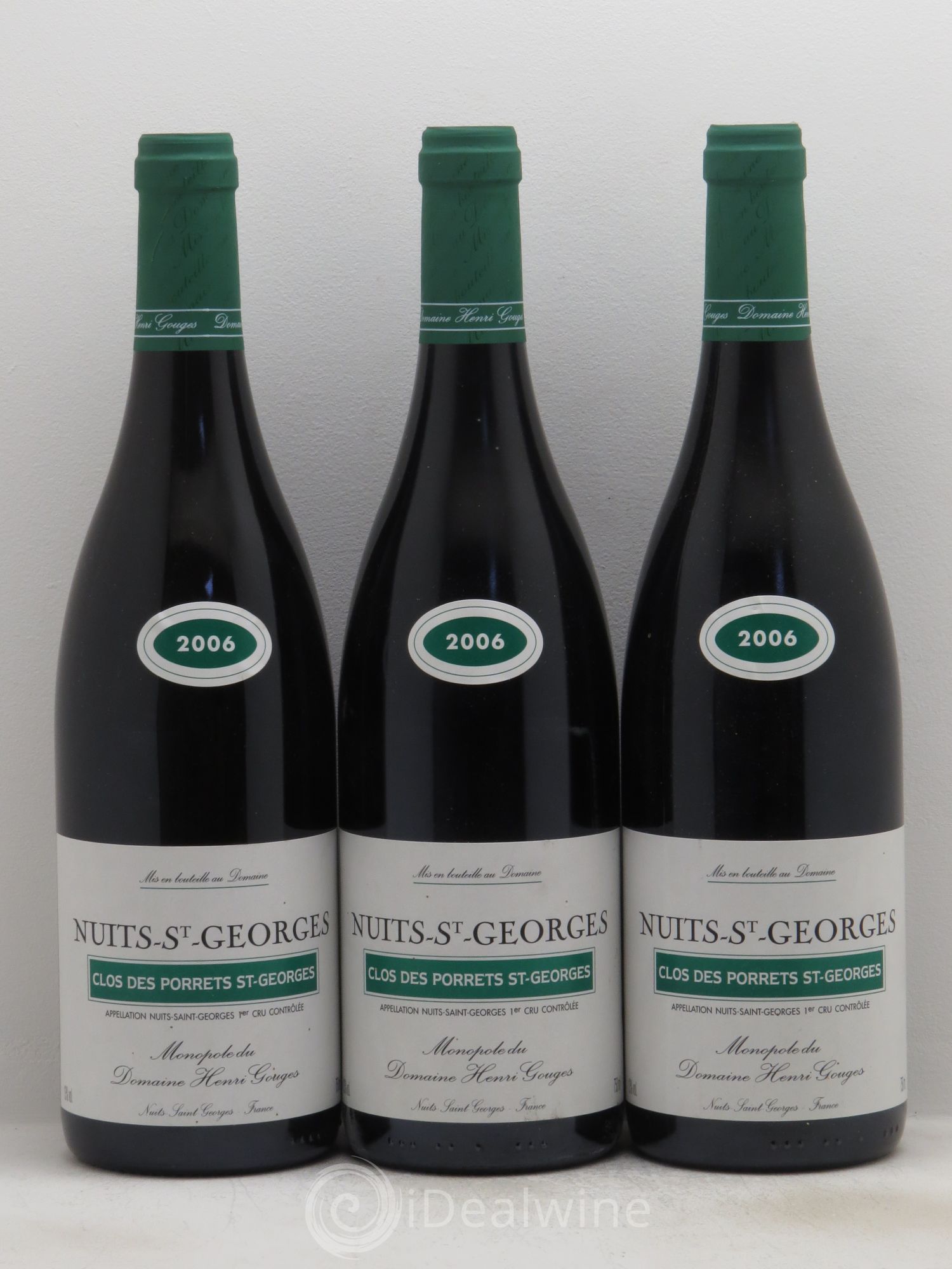 Nuits-Saint-Georges 1er Cru Clos des Porrets St Georges Henri Gouges 2006 - Lot de 3 bouteilles - 0