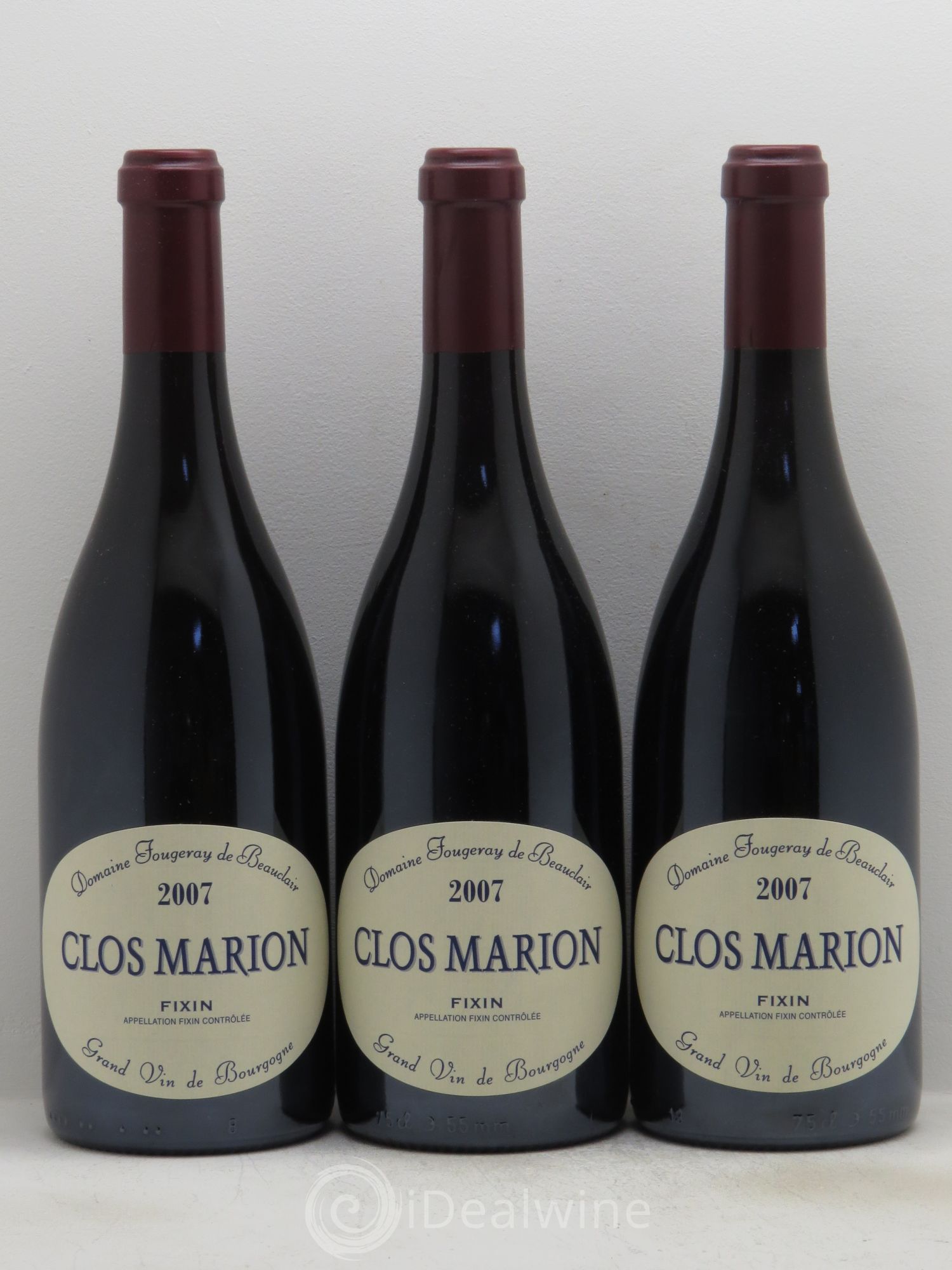 Fixin Clos Marion Domaine Fougeray de Beauclair 2007 - Posten von 3 Flaschen - 0