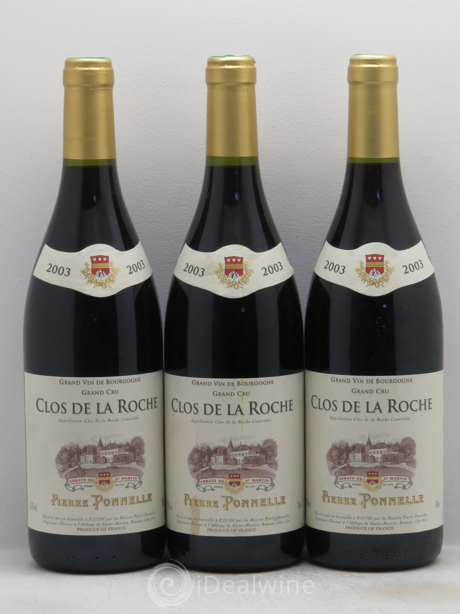 Clos de la Roche Grand Cru Pierre Ponnelle 2003 - Lot de 3 bouteilles - 0