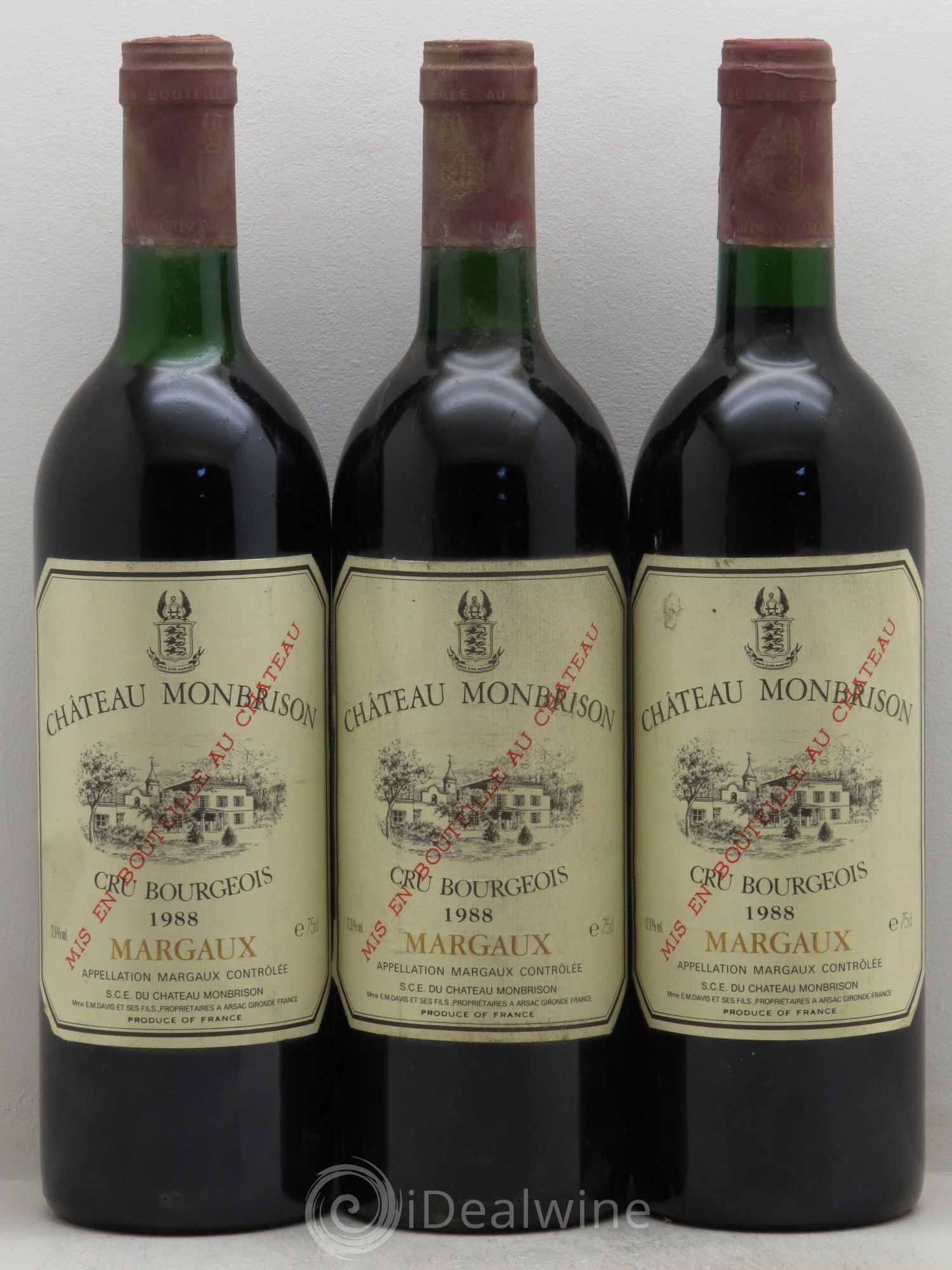 Château Monbrison 1988 - Lot de 3 bouteilles - 0