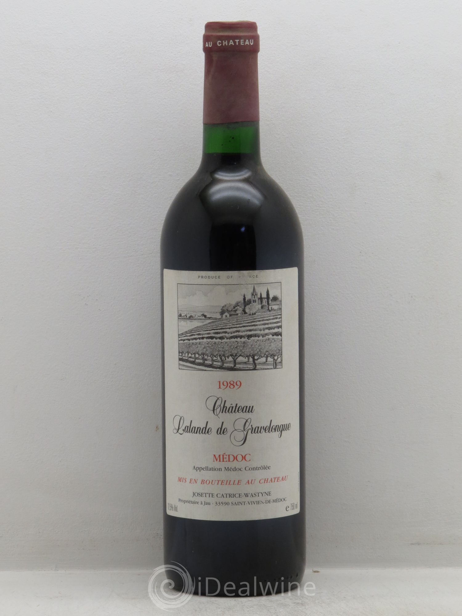 Bordeaux Médoc Gravelongue Château Lalande de Gravelongue 1989 - Posten von 1 Flasche - 0