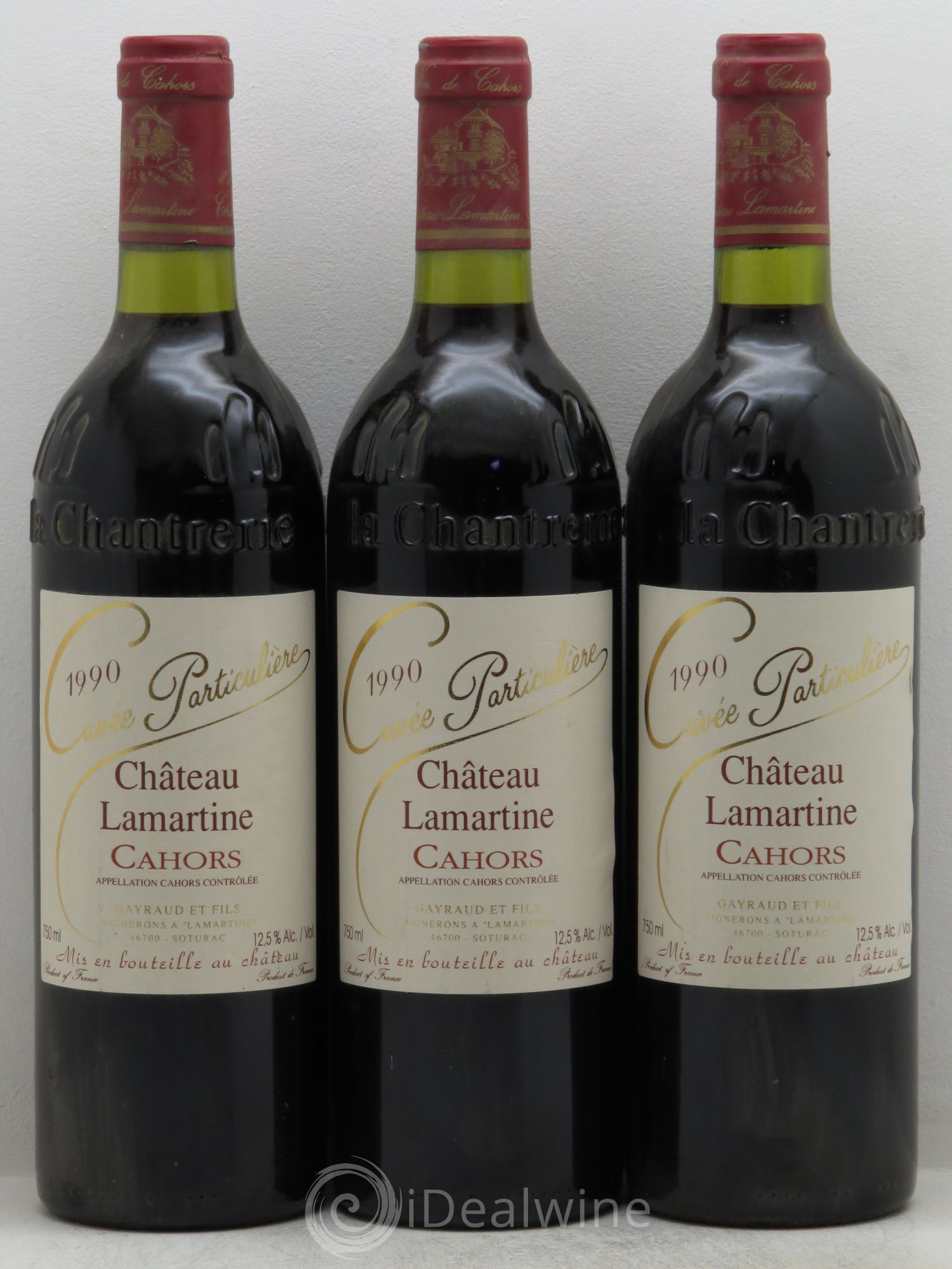 Cahors Lamartine Cuvée Particulière 1990 - Posten von 3 Flaschen - 0