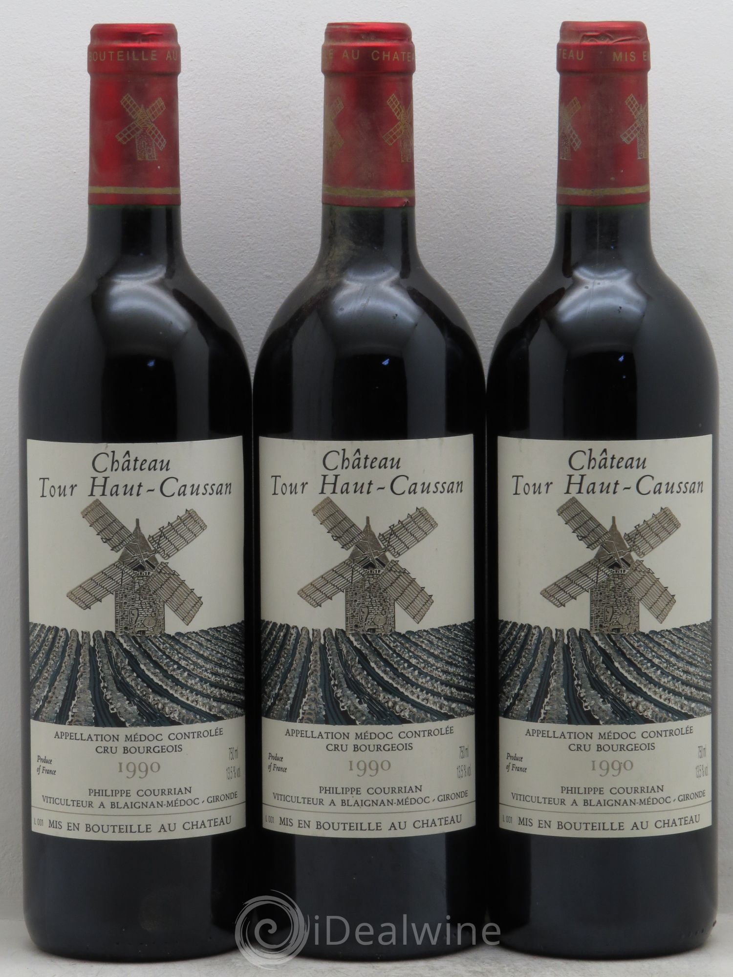 Château Tour Haut-Caussan Cru Bourgeois 1990 - Lot de 3 bouteilles - 0