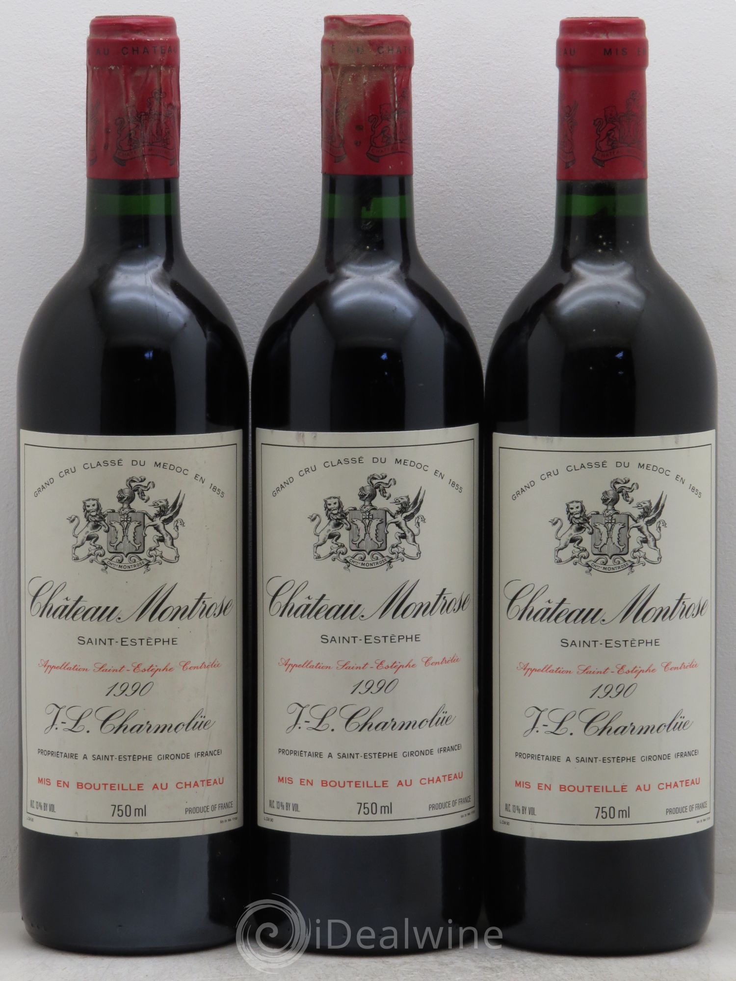 Château Montrose 2ème Grand Cru Classé 1990 - Lot de 3 bouteilles - 0