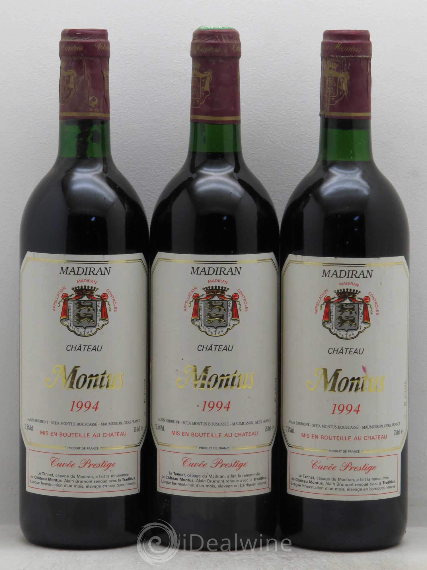 Madiran Château Montus-Prestige Alain Brumont 1994 - Lot de 3 bouteilles - 0