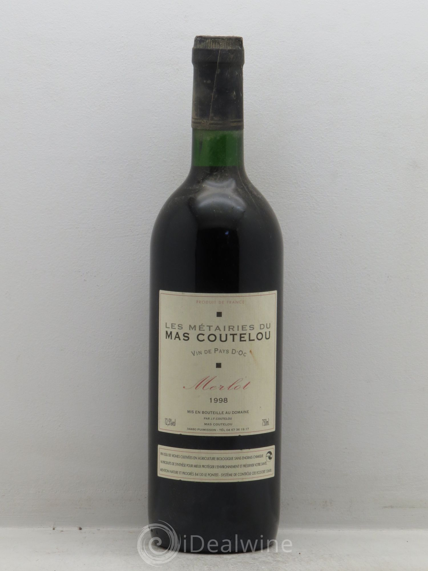 Divers Vin de pays d'Oc Les métairies Mas Coutelou Merlot 1998 - Posten von 6 Flaschen - 0