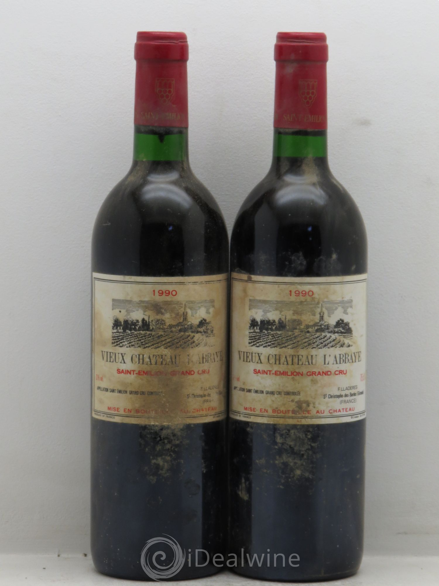 Saint-Émilion Vieux Château l'Abbaye 1990 - Posten von 2 Flaschen - 0