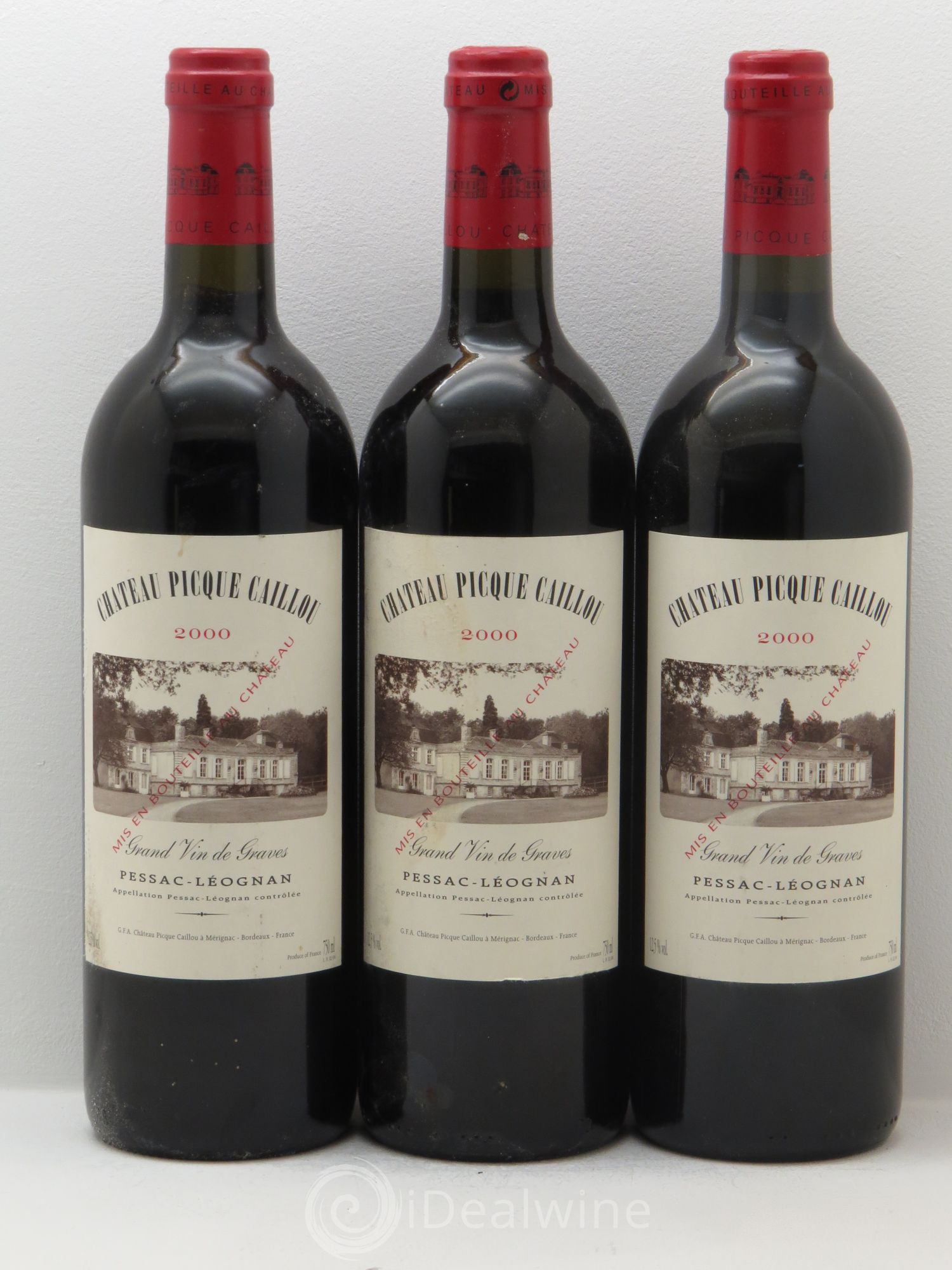 Château Picque Caillou 2000 - Lot de 3 bouteilles - 0