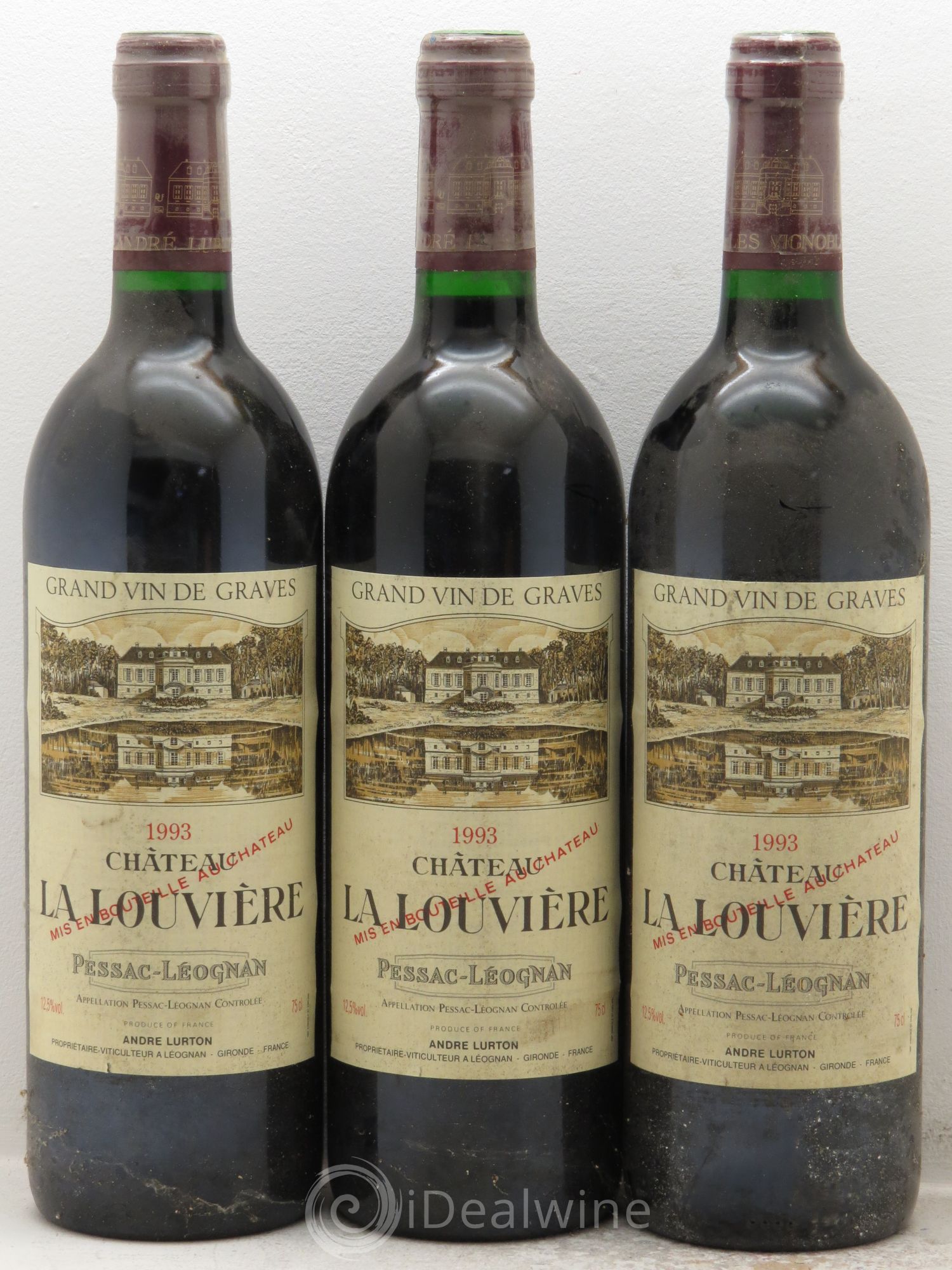 Château la Louvière 1993 - Lot de 3 bouteilles - 0