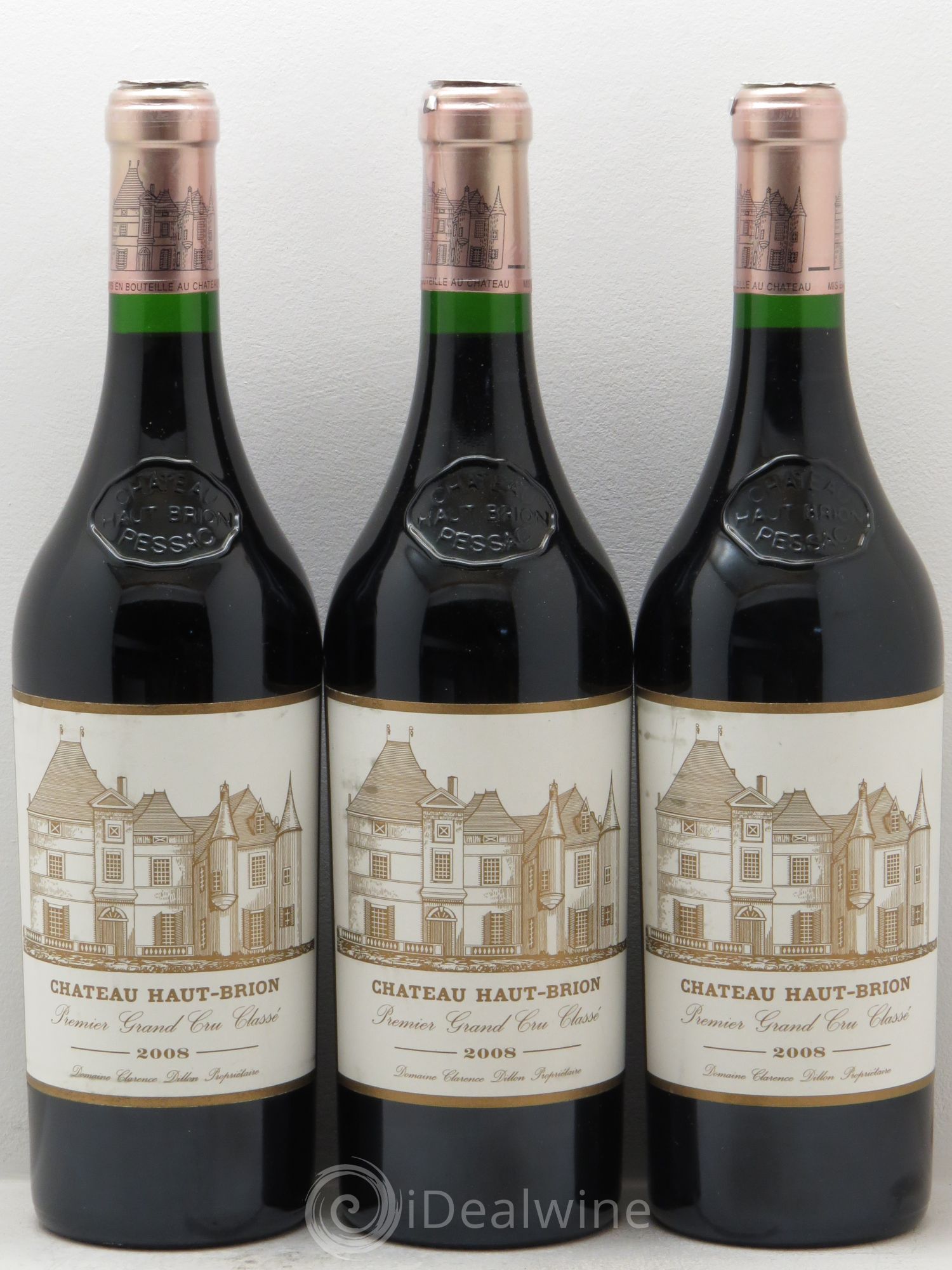 Château Haut Brion 1er Grand Cru Classé 2008 - Lot de 3 bouteilles - 0