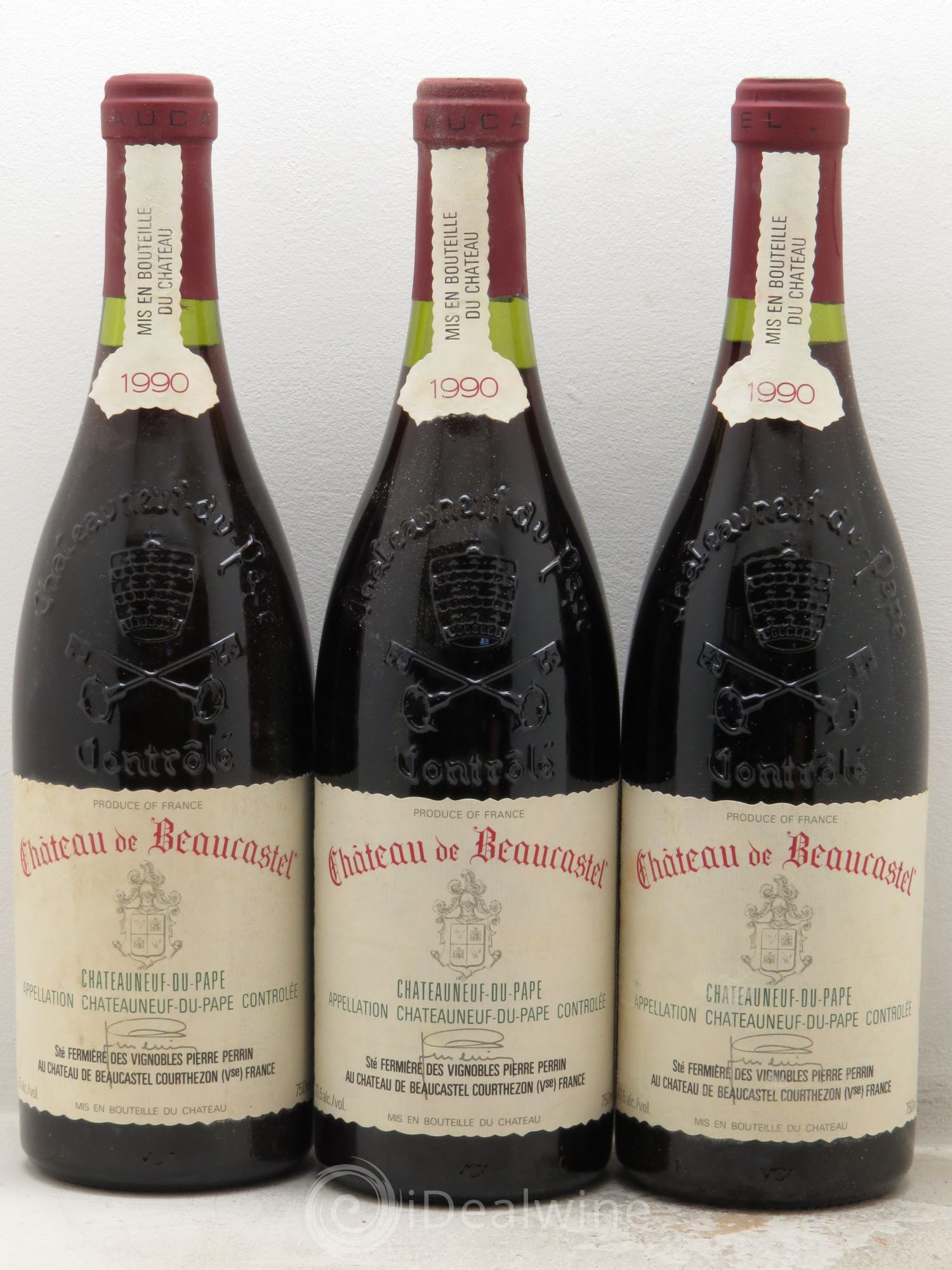 Châteauneuf-du-Pape Château de Beaucastel Famille Perrin 1990 - Lot de 3 bouteilles - 0
