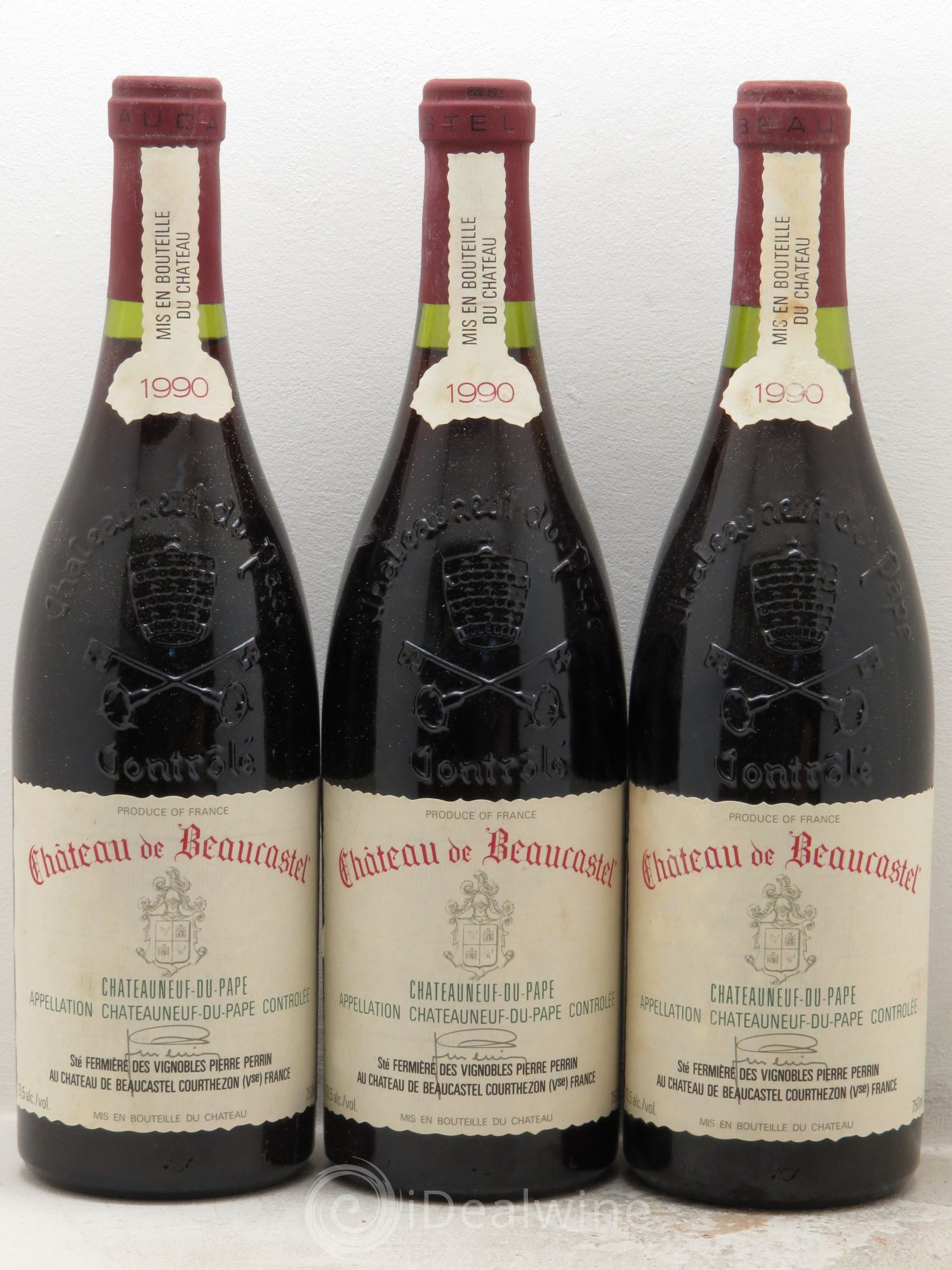Châteauneuf-du-Pape Château de Beaucastel Famille Perrin 1990 - Lot de 3 bouteilles - 0