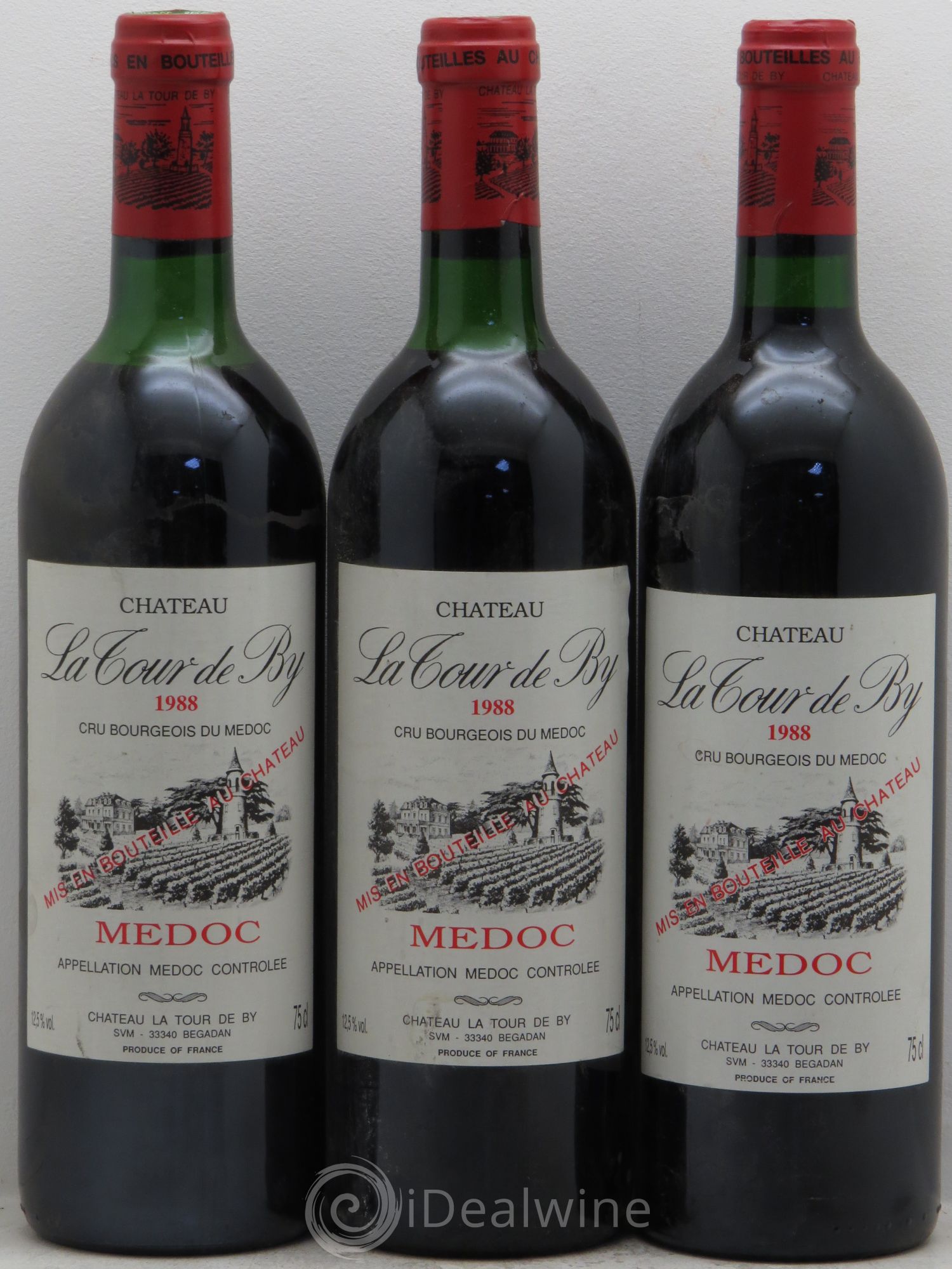 Château La Tour de By Cru Bourgeois 1988 - Lot de 3 bouteilles - 0