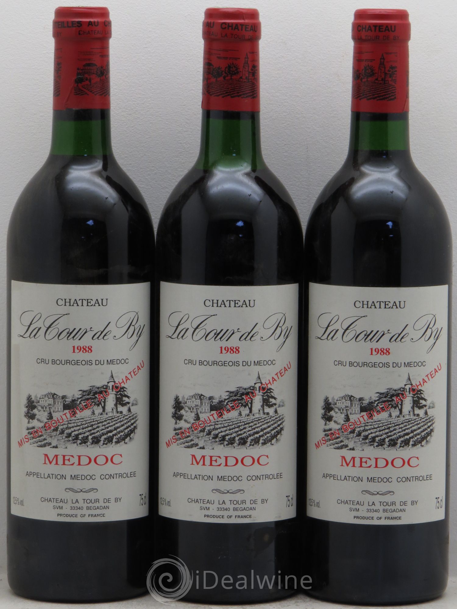 Château La Tour de By Cru Bourgeois 1988 - Lot de 3 bouteilles - 0