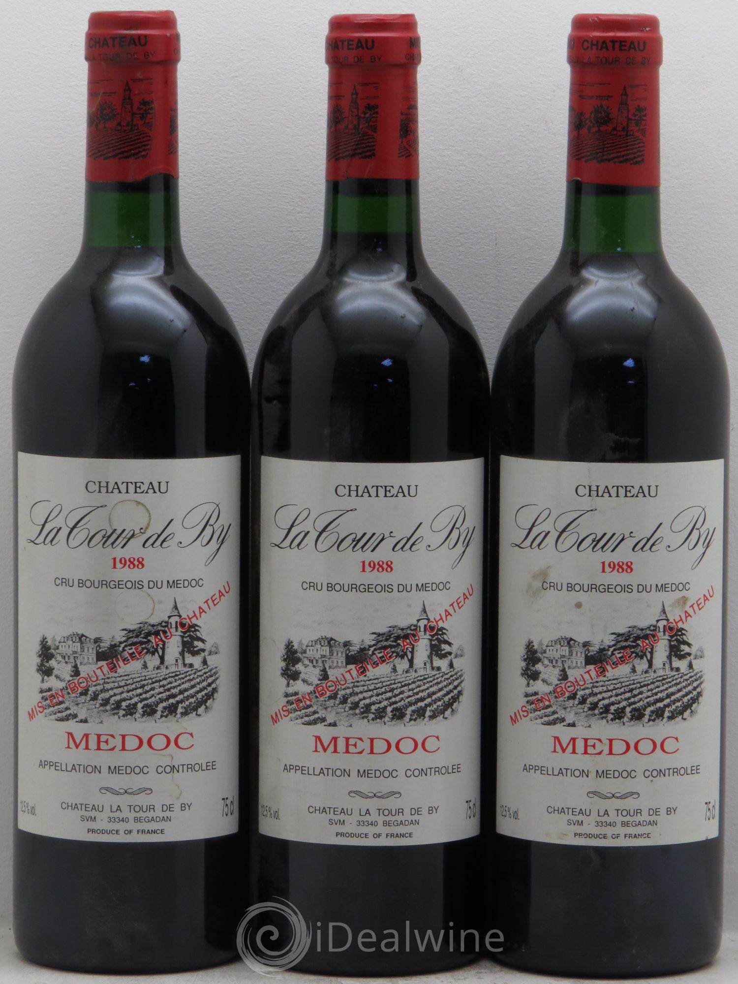 Château La Tour de By Cru Bourgeois 1988 - Lot de 3 bouteilles - 0