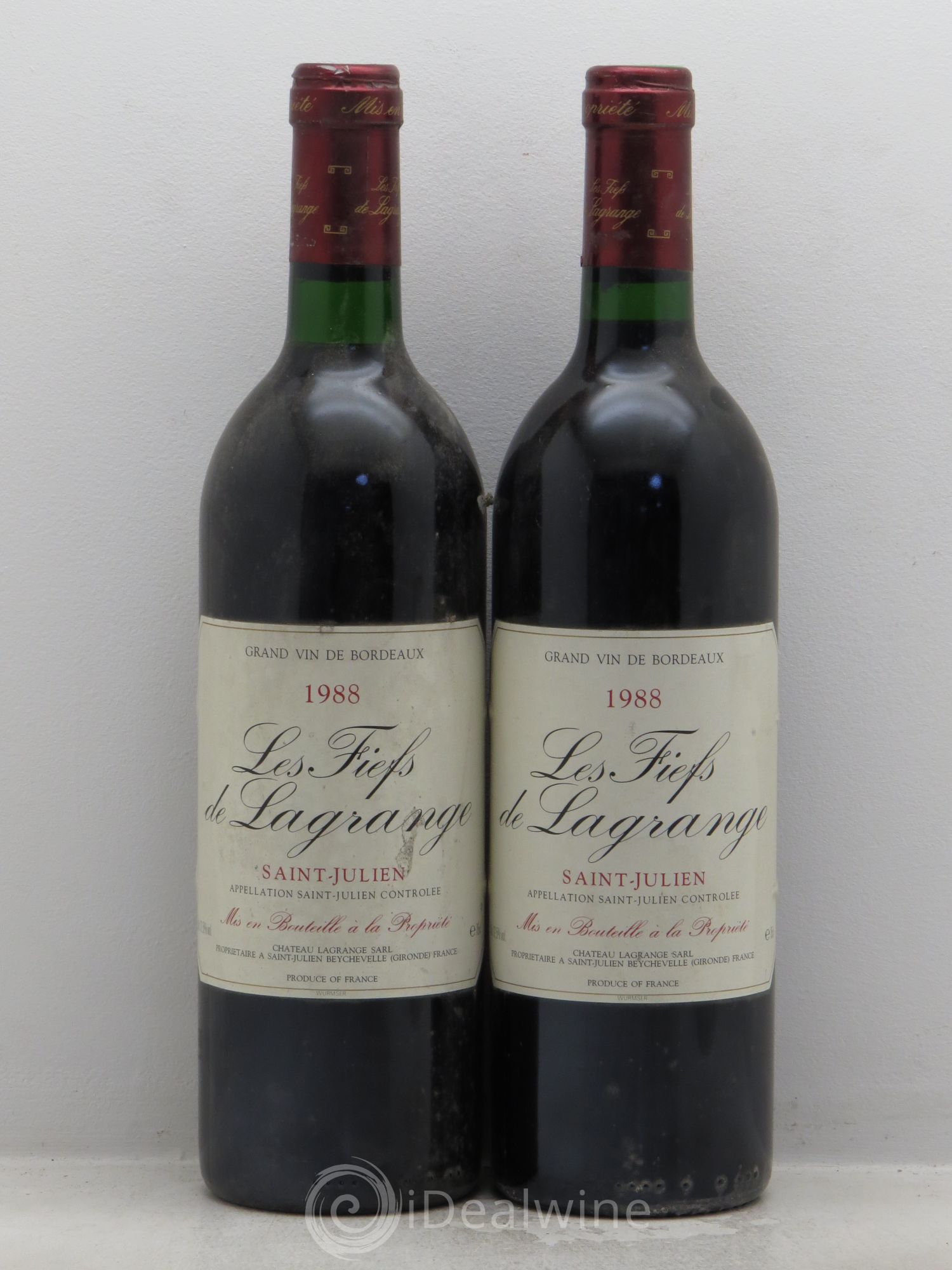 Les Fiefs de Lagrange Second Vin 1988 - Lot de 2 bouteilles - 0