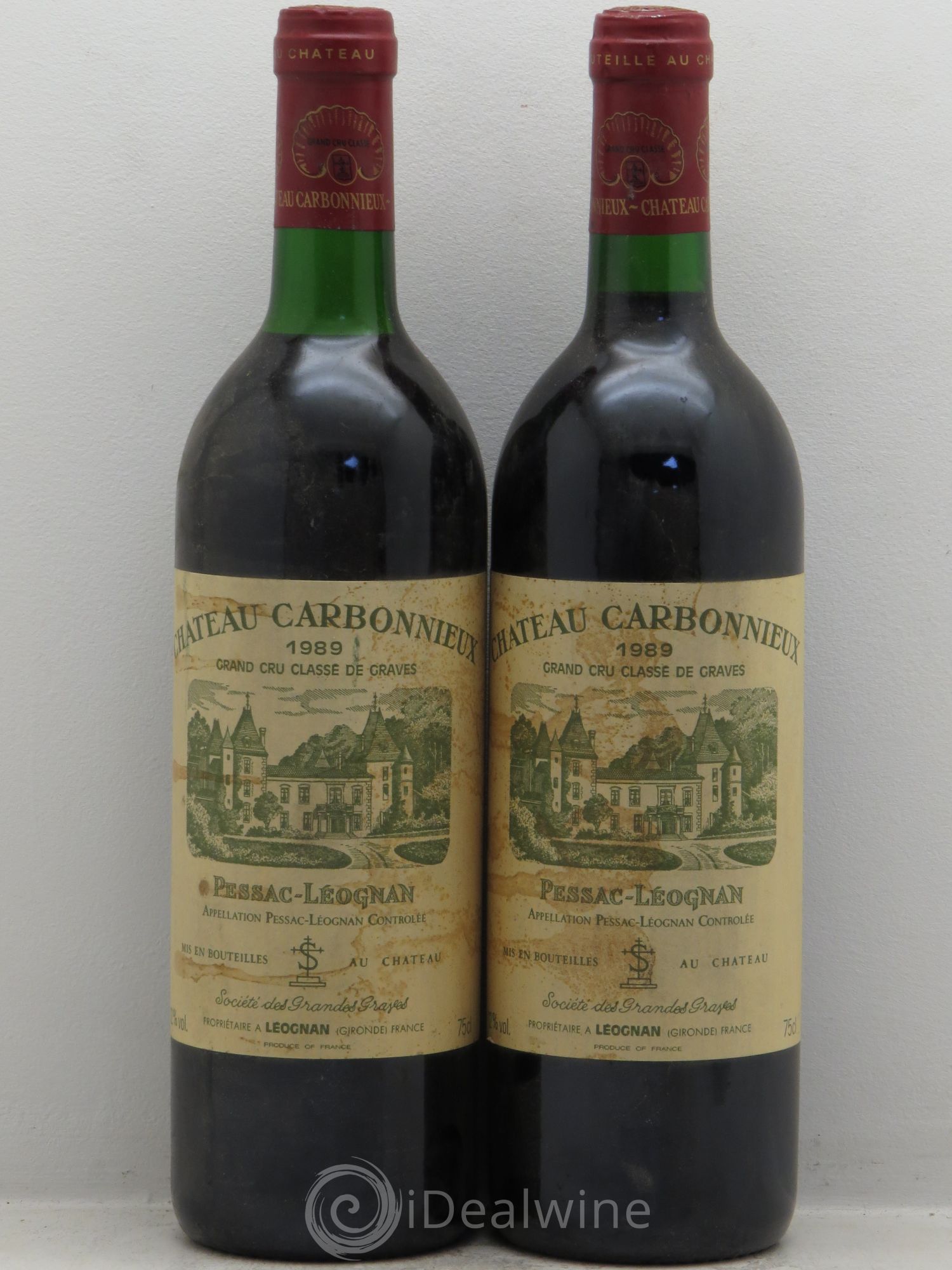 Château Carbonnieux Cru Classé de Graves 1989 - Lot de 2 bouteilles - 0
