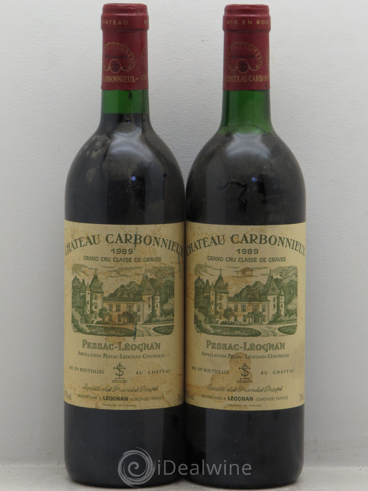 Château Carbonnieux Cru Classé de Graves 1989 - Lot de 2 bouteilles - 0