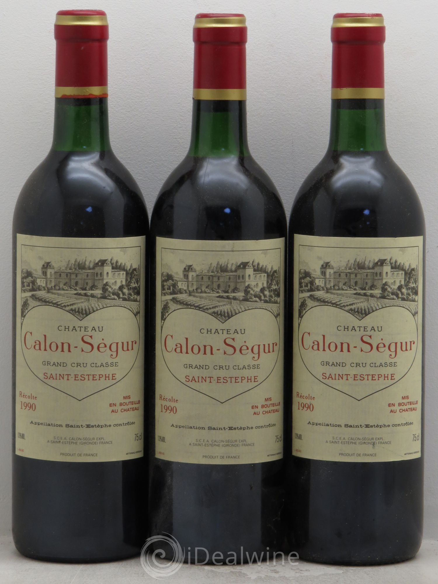 Château Calon Ségur 3ème Grand Cru Classé 1990 - Lot de 3 bouteilles - 0