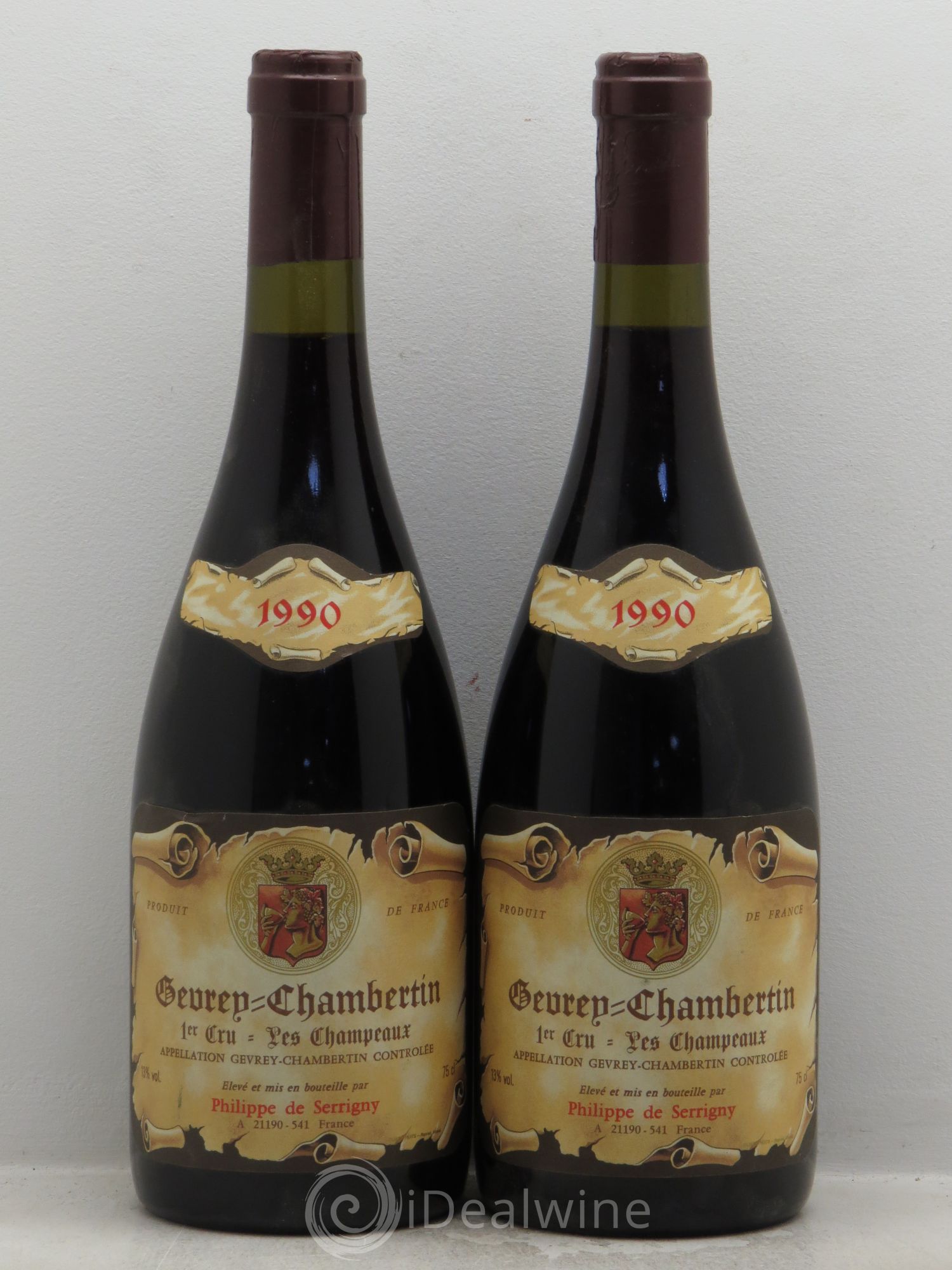 Gevrey-Chambertin 1er Cru Philippe de Serrigny 1990 - Lot de 2 bouteilles - 0