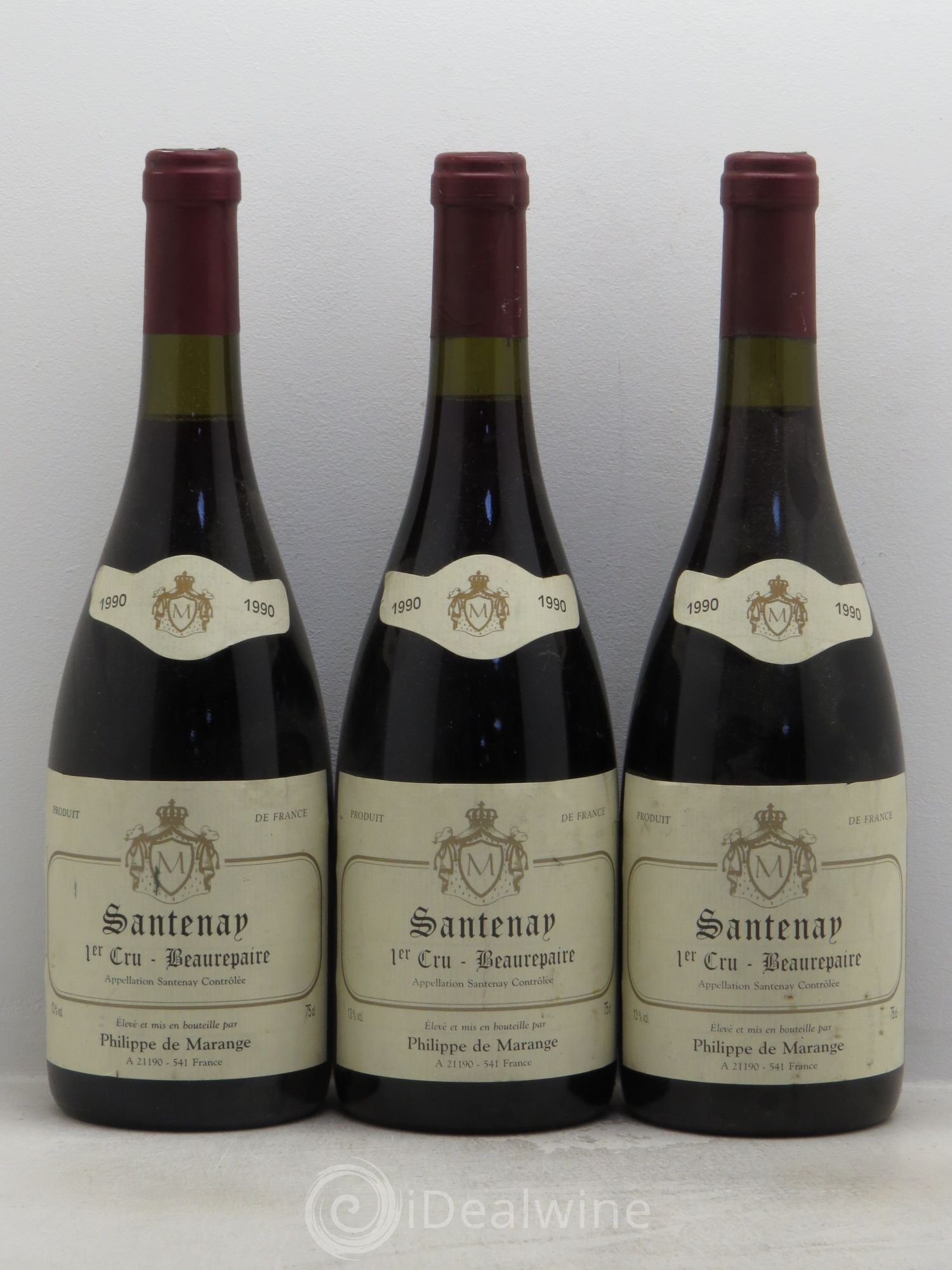 Santenay 1er Cru Beaurepaire Philippe de Marange 1990 - Posten von 3 Flaschen - 0