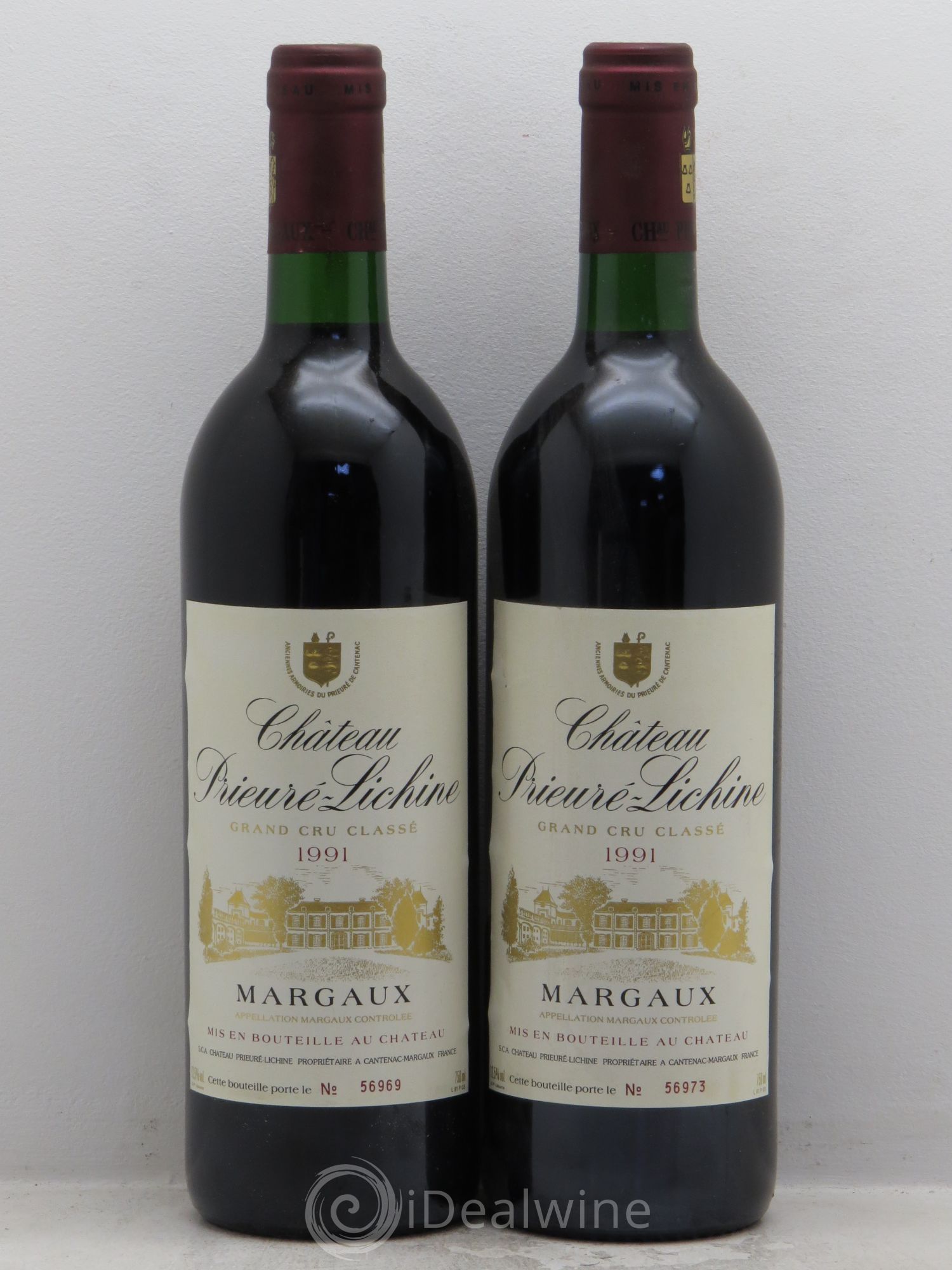 Château Prieuré Lichine 4ème Grand Cru Classé 1991 - Lot de 2 bouteilles - 0