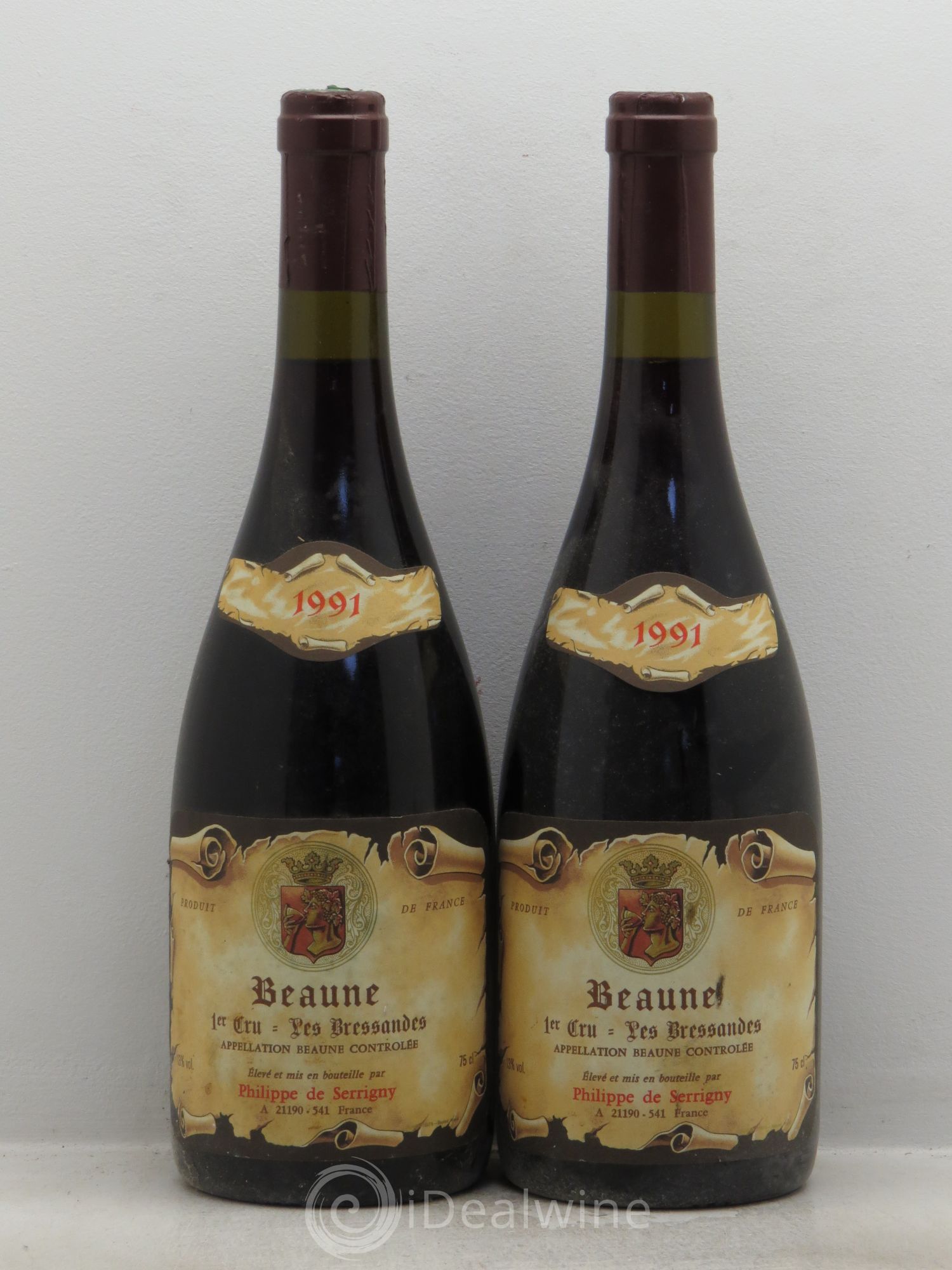 Beaune 1er Cru Philippe de Serrigny 1991 - Posten von 2 Flaschen - 0