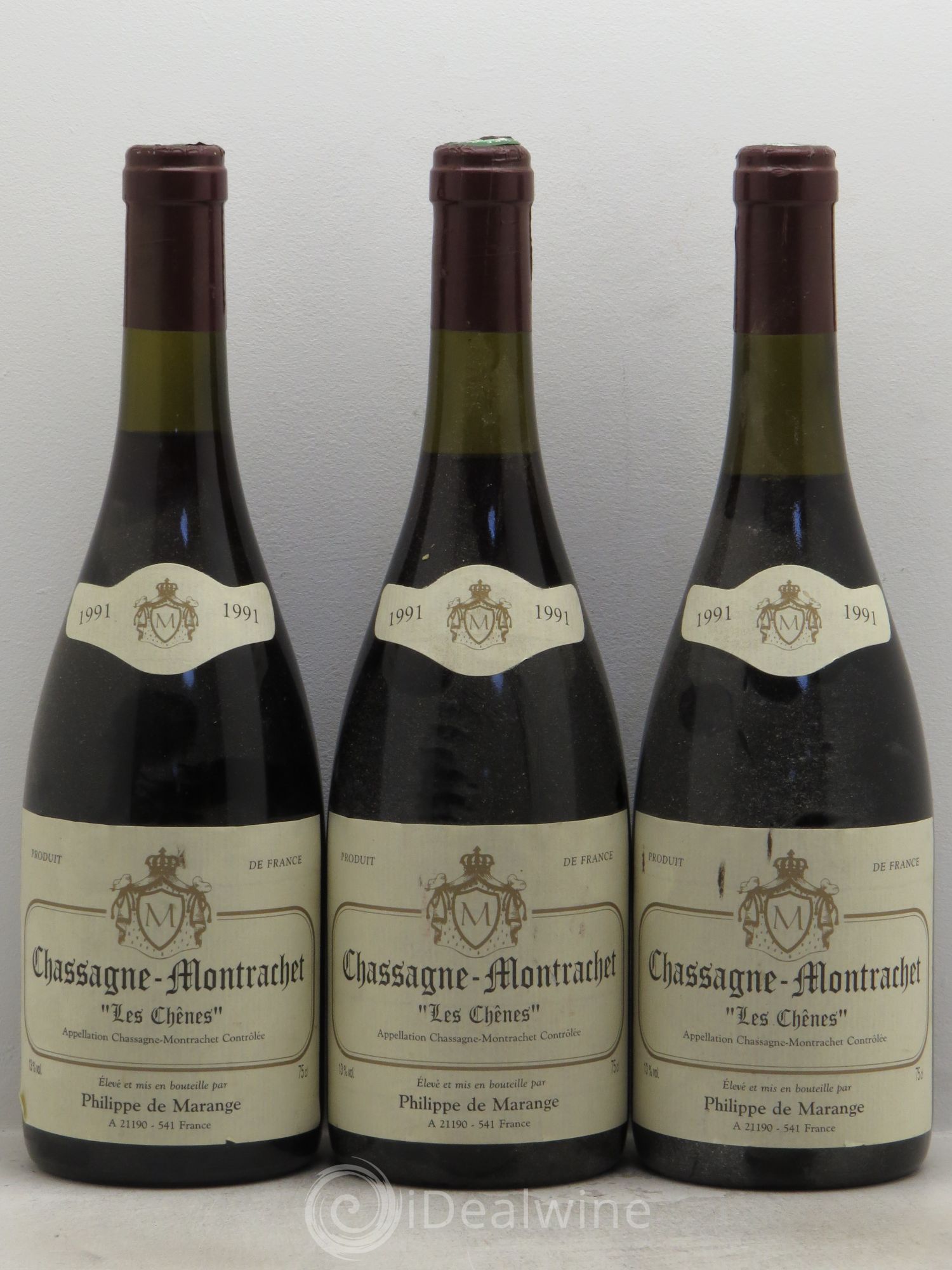 Chassagne-Montrachet Les Chênes Philippe de Maranges 1991 - Posten von 3 Flaschen - 0