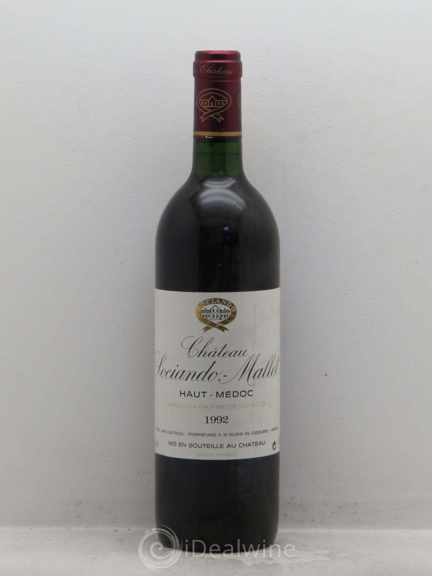 Château Sociando Mallet 1992 - Lot de 1 bouteille - 0