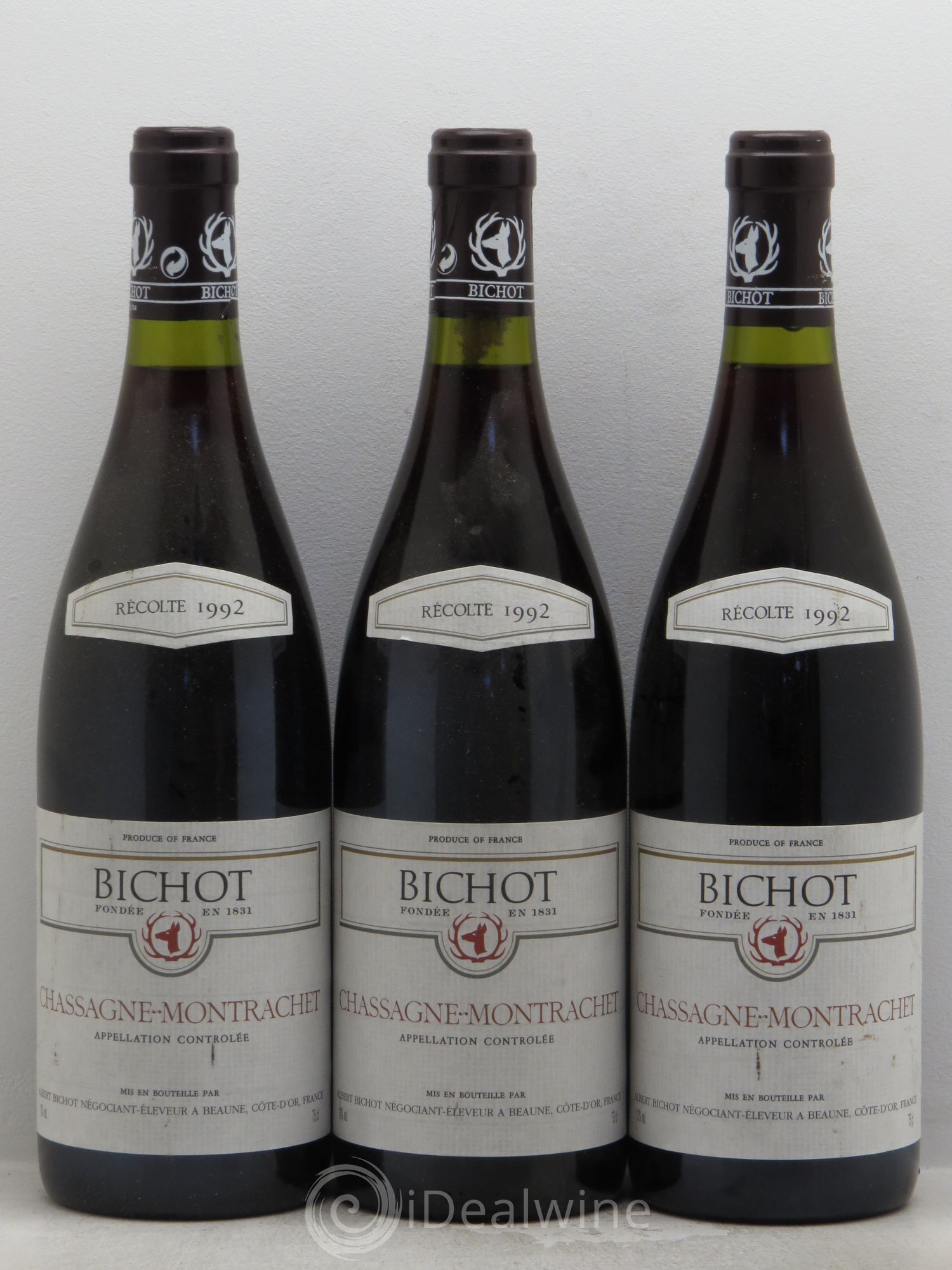 Chassagne-Montrachet A.Bichot 1992 - Lot de 3 bouteilles - 0