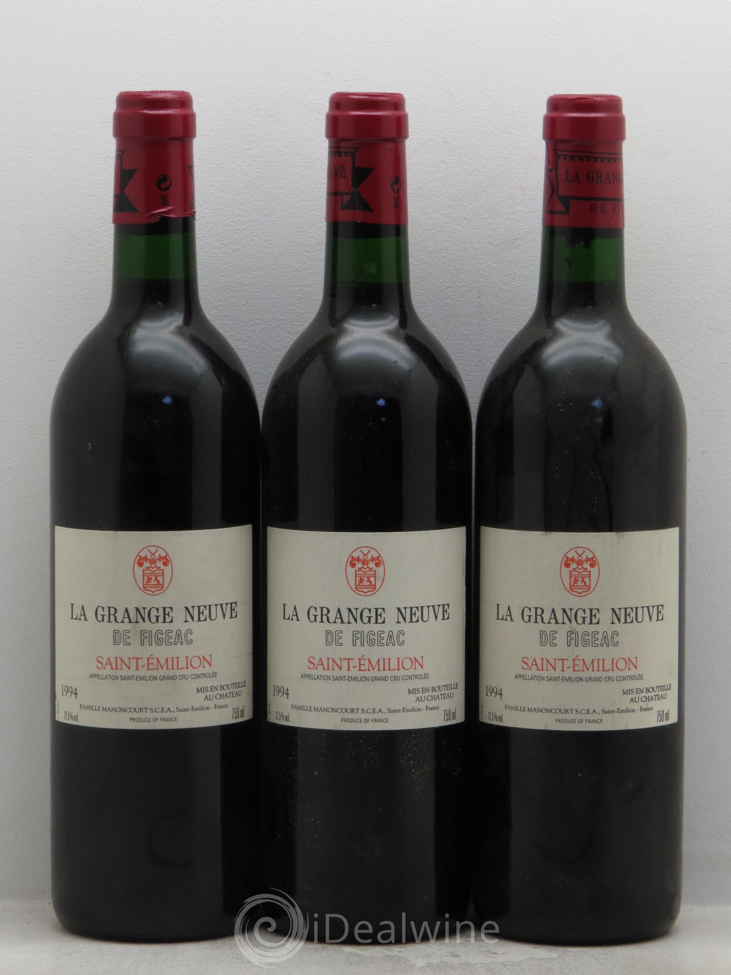 Château La Grange Neuve de Figeac 1994 - Lot de 3 bouteilles - 0
