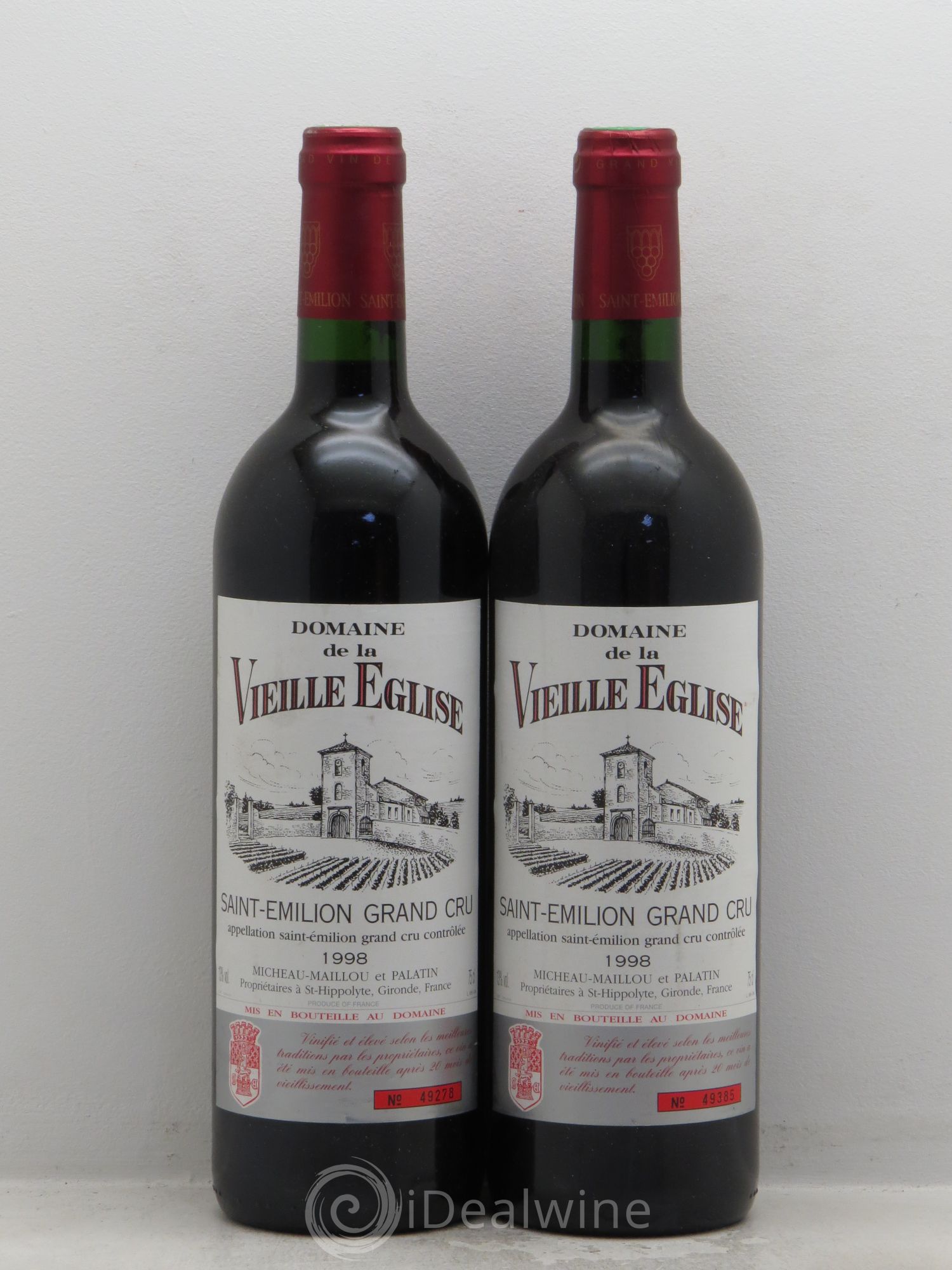 Saint-Émilion Domaine de la vieille église 1998 - Posten von 2 Flaschen - 0