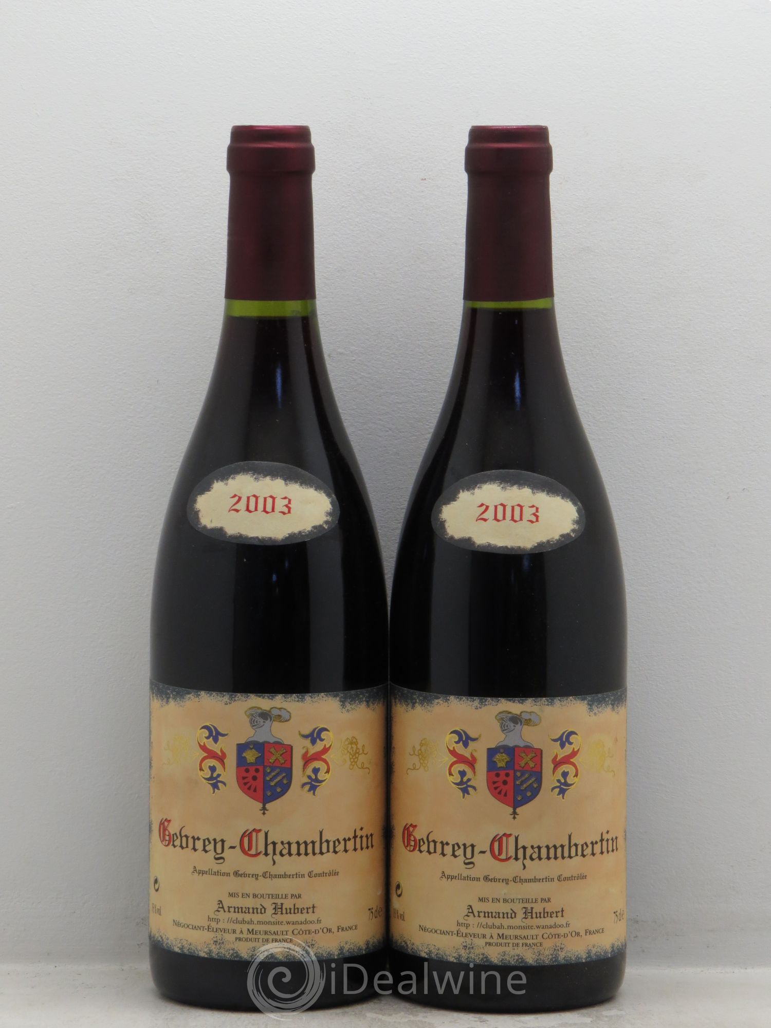 Gevrey-Chambertin Armand Hubert 2003 - Lot de 2 bouteilles - 0