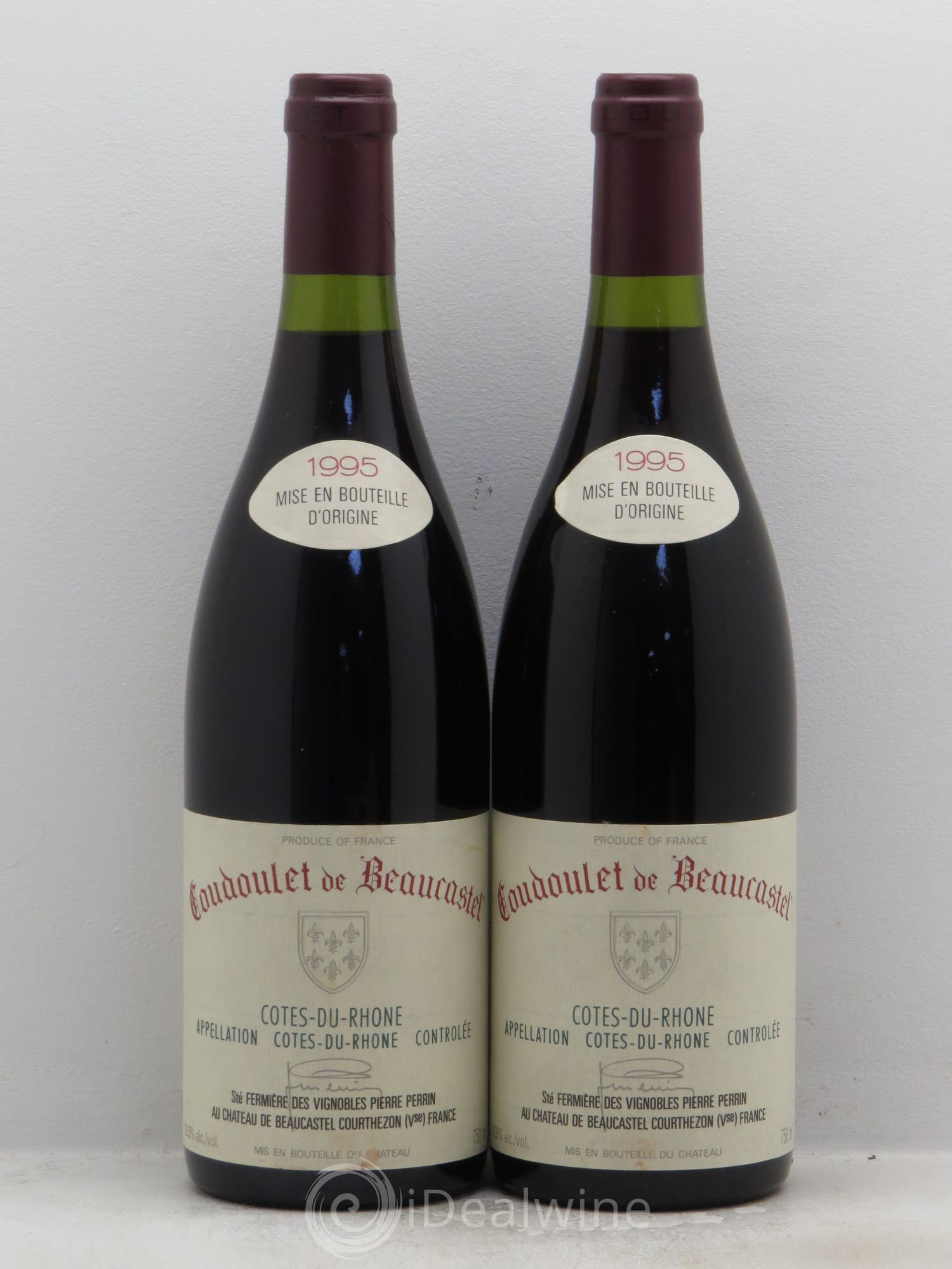 Côtes-du-Rhône Coudoulet de Beaucastel Famille Perrin 1995 - Lot de 2 bouteilles - 0