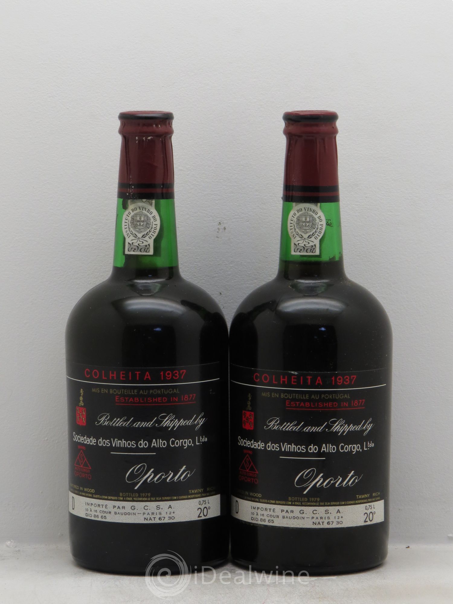 Porto Oporto Alto Corgo 1937 - Posten von 2 Flaschen - 0
