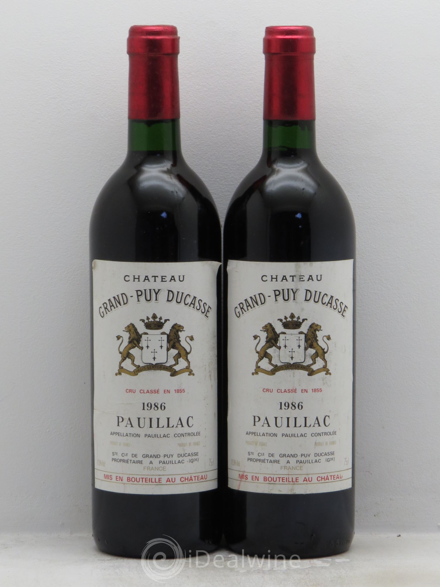 Château Grand Puy Ducasse 5ème Grand Cru Classé 1986 - Lot de 2 bouteilles - 0