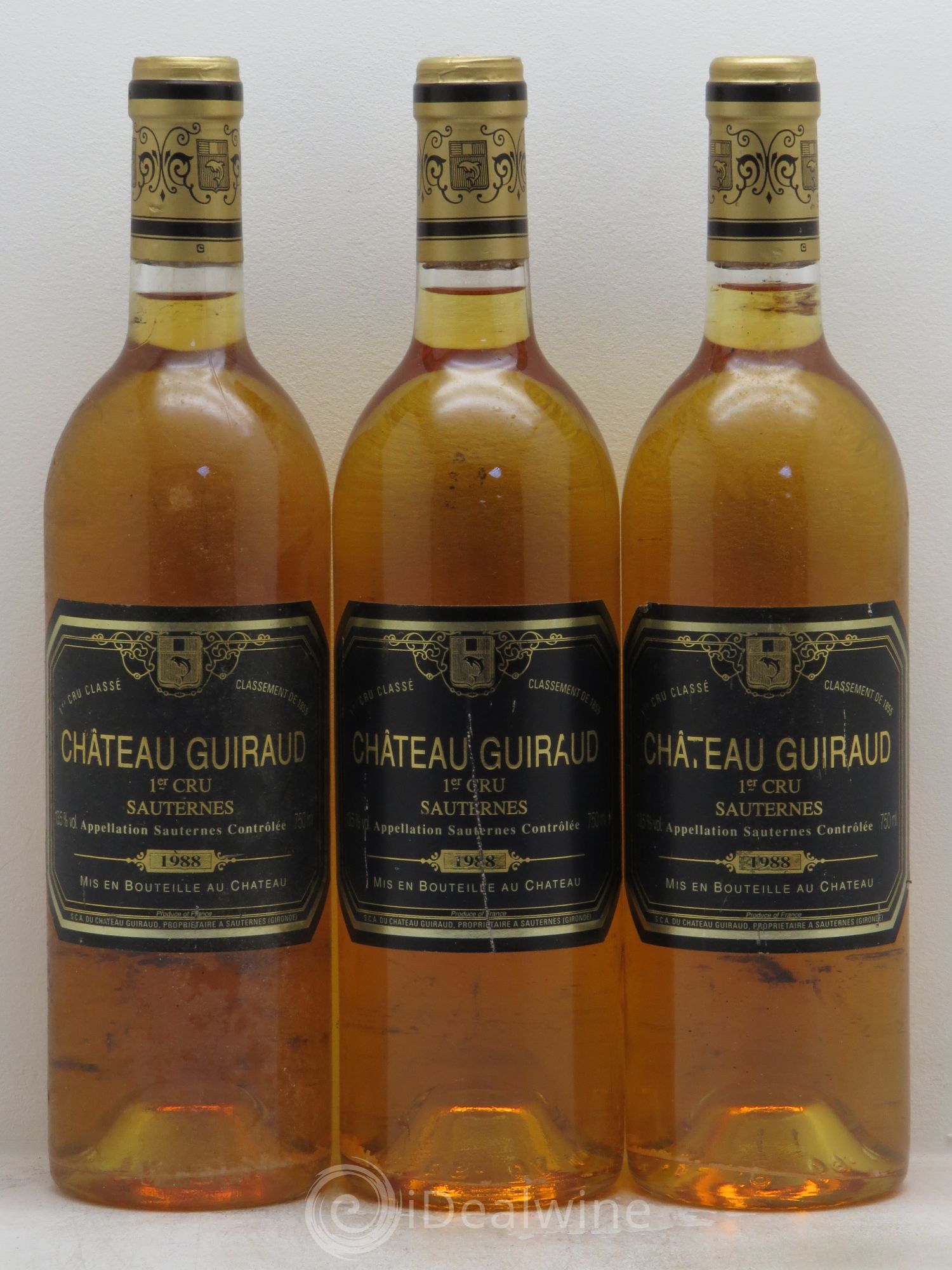 Château Guiraud 1er Grand Cru Classé 1988 - Lotto di 3 bottiglie - 0